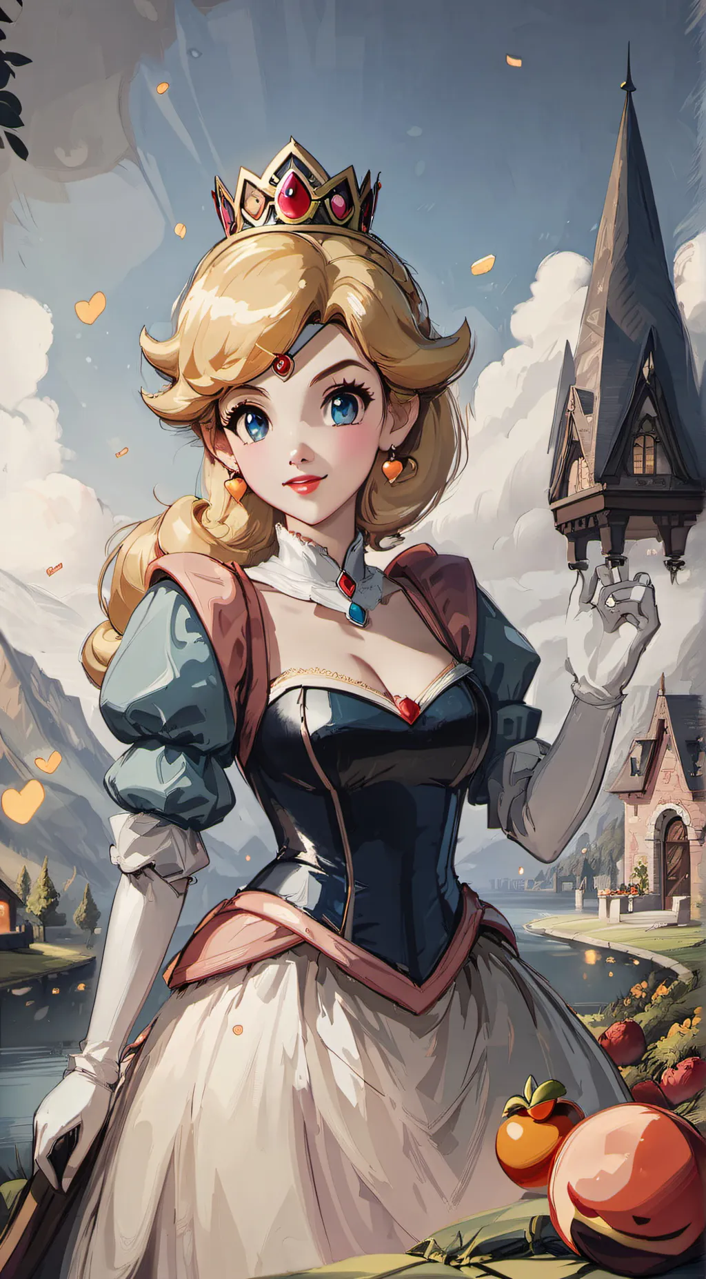 ai character: princess peach background