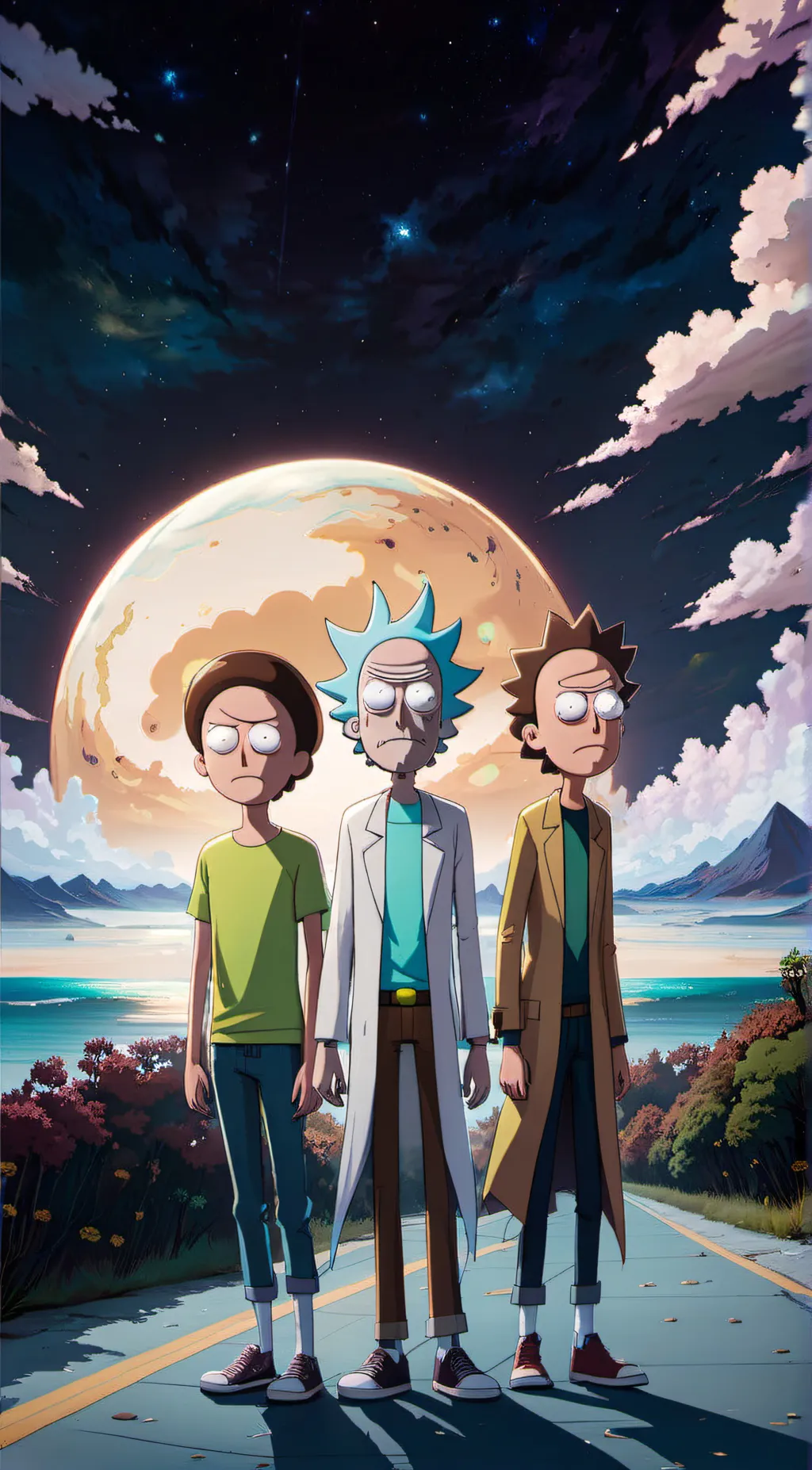 ai character: Rick and Morty  background