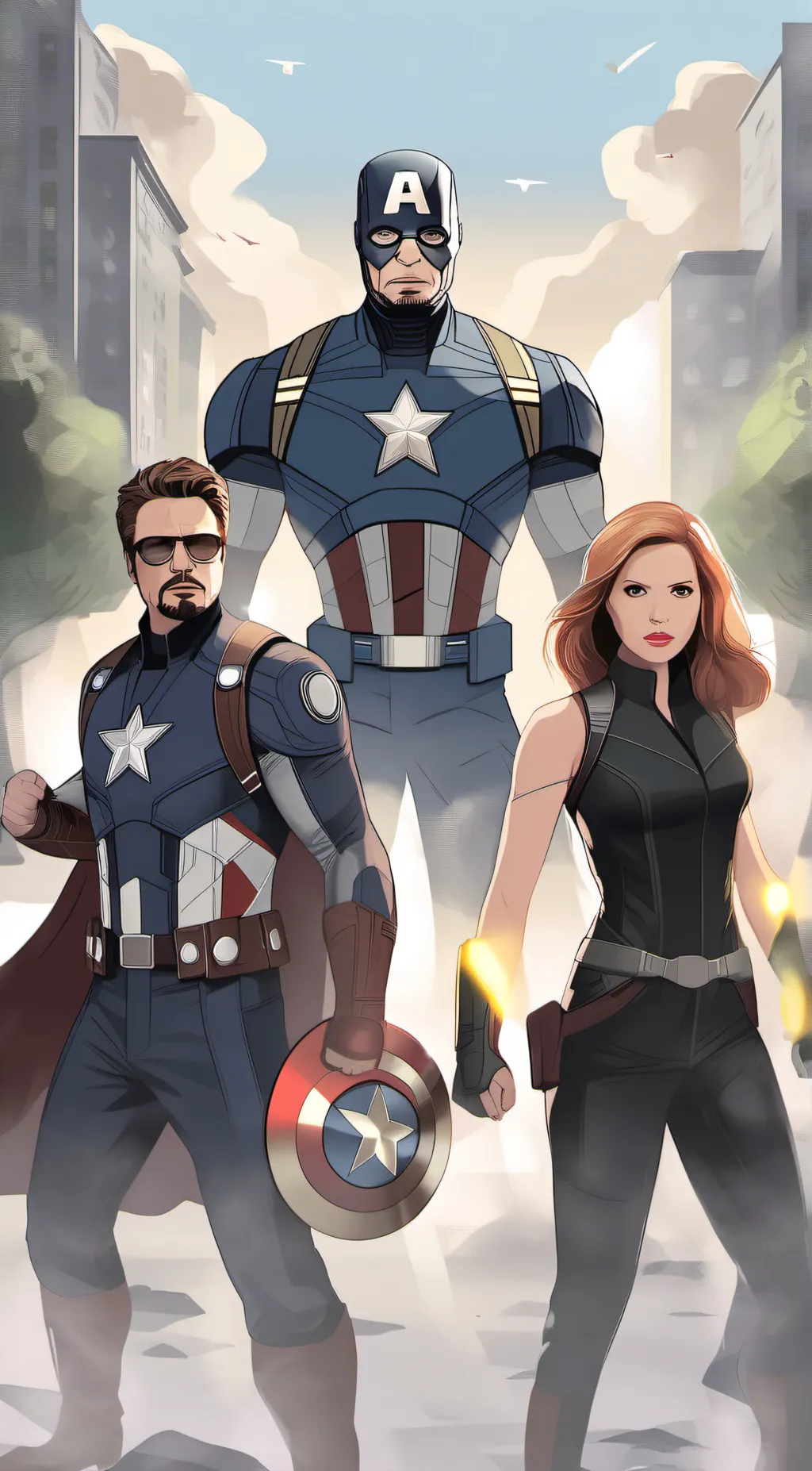 ai character: Avengers  background