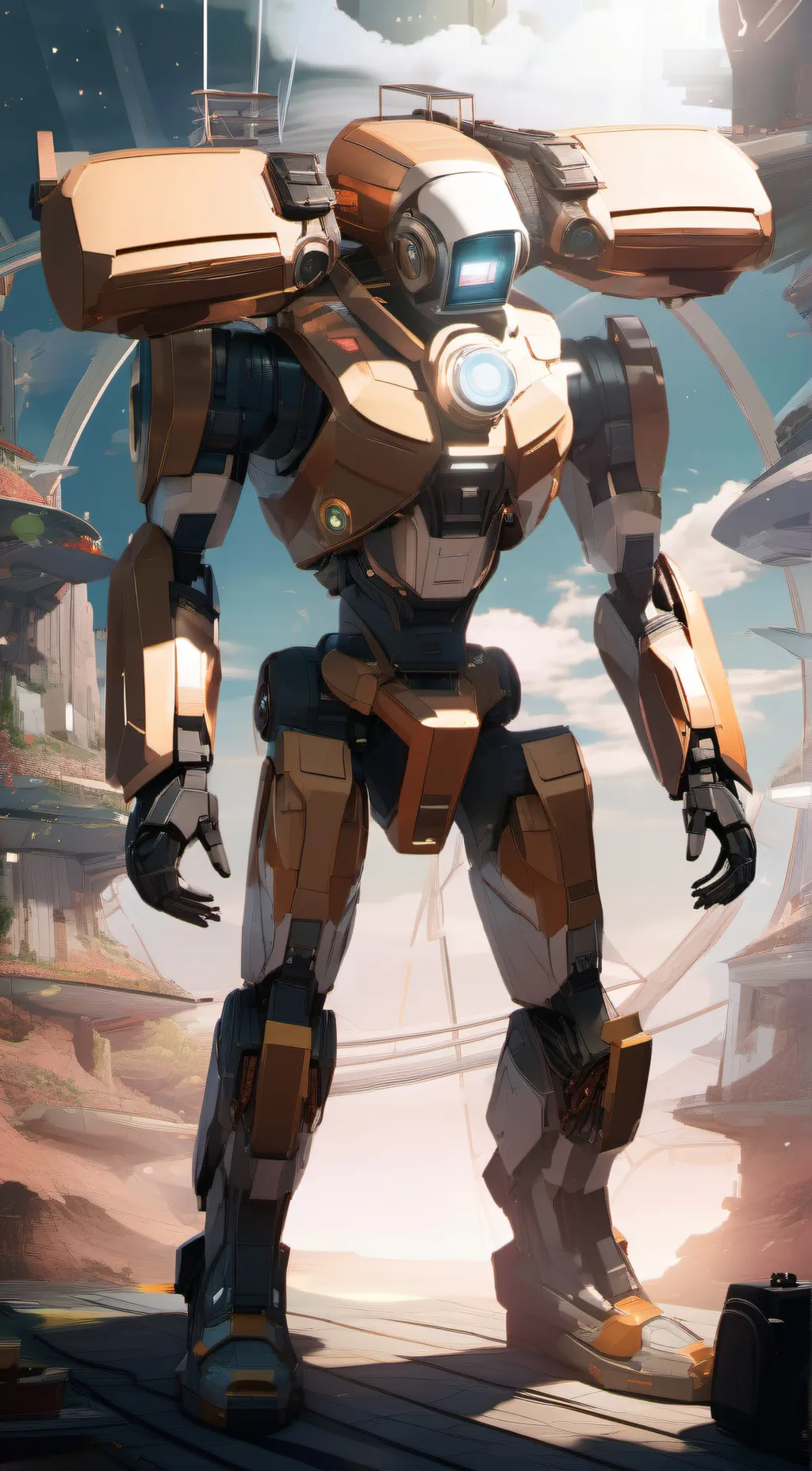ai character: titan camera man background