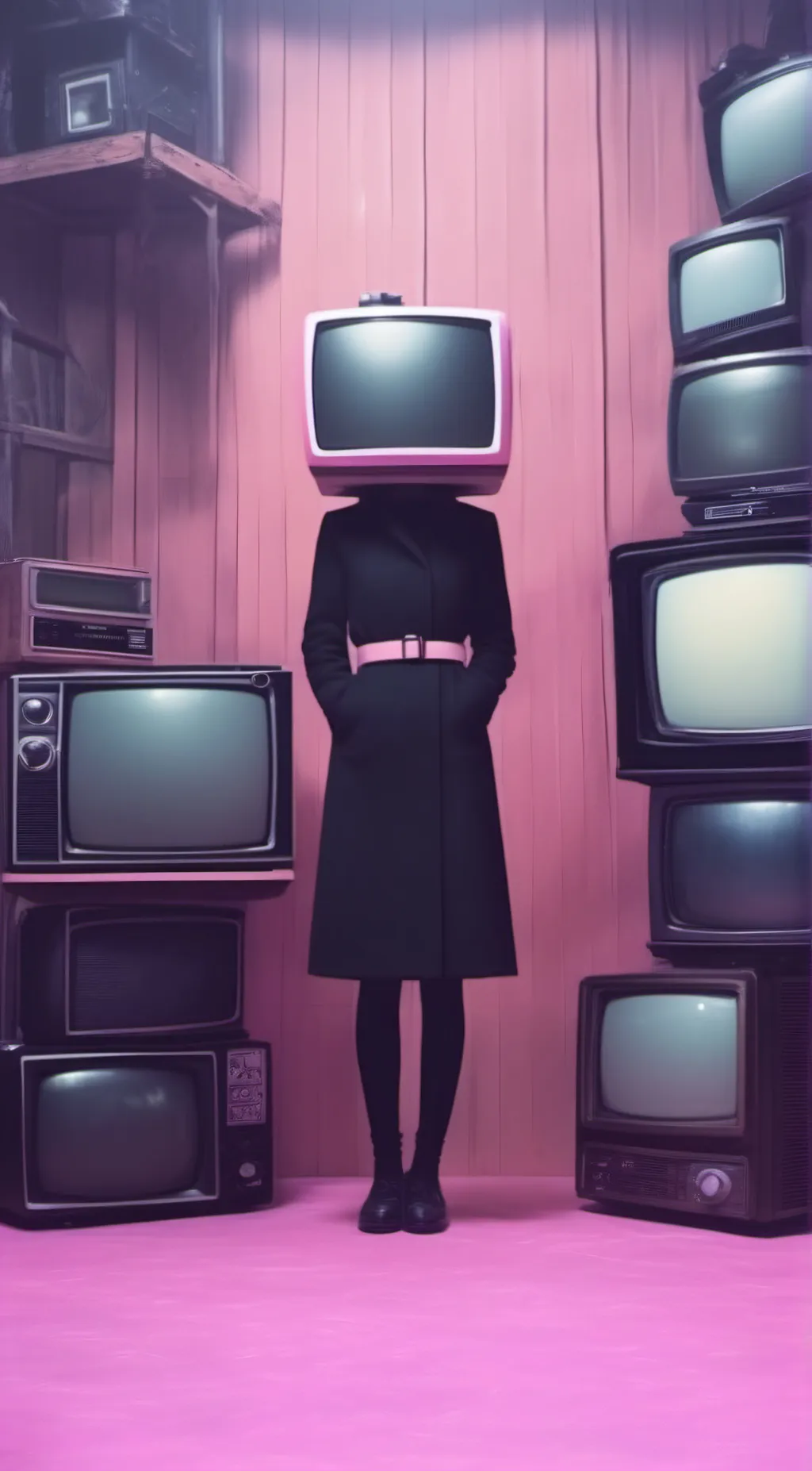 ai character: Tv Woman  background