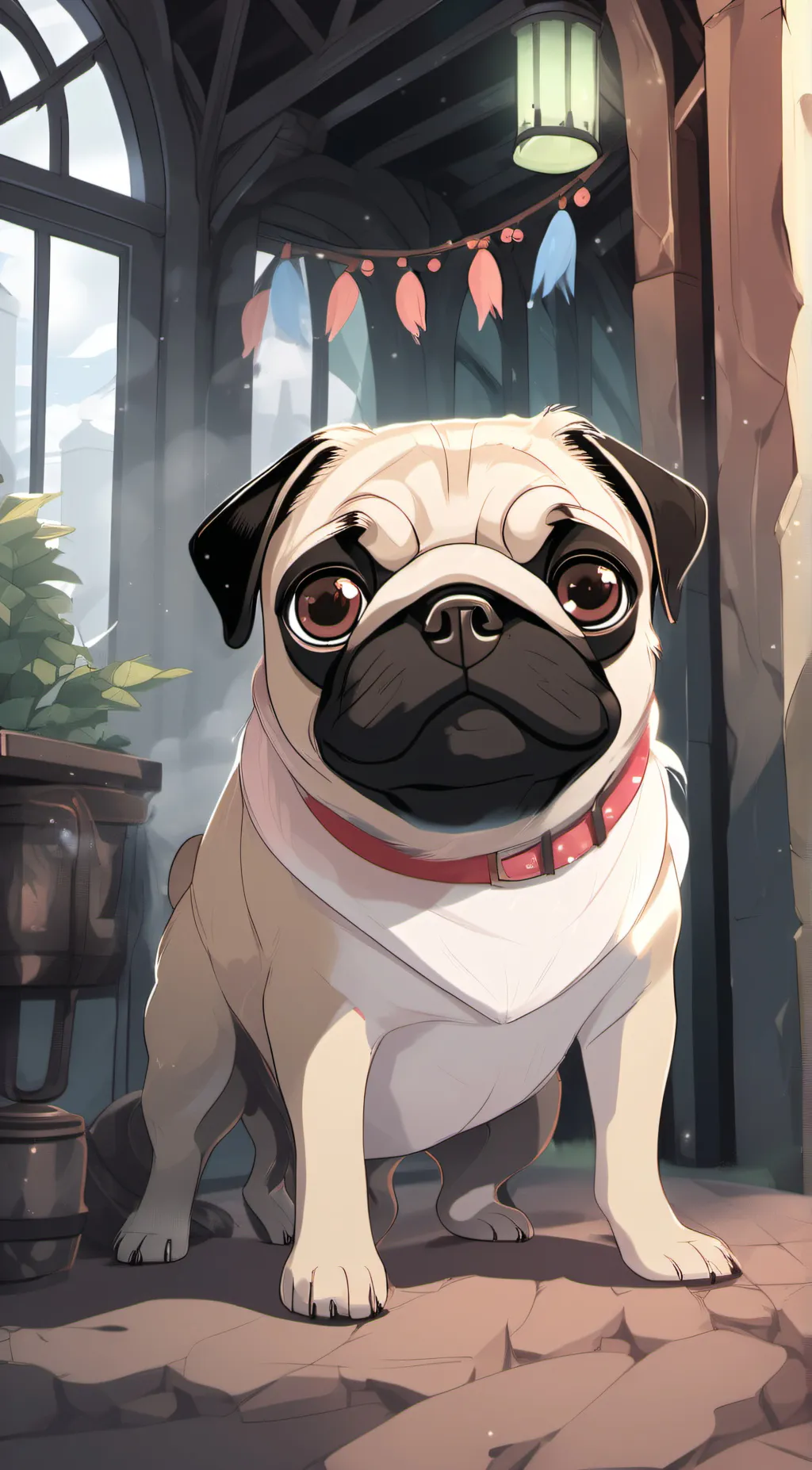 ai character: a pug background