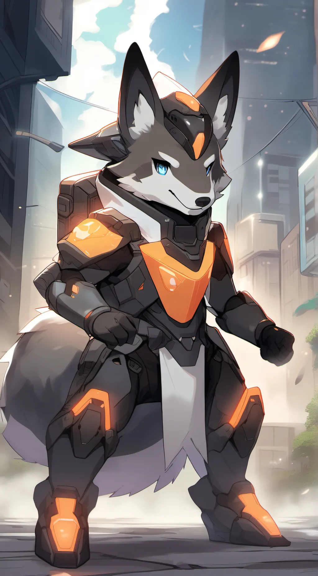 ai character:  Orange background