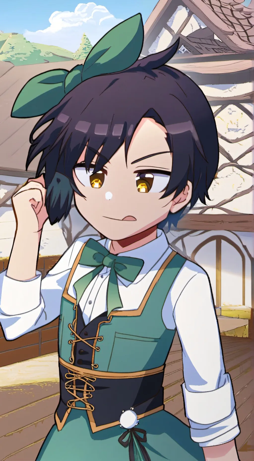 ai character: Draco in a dress background