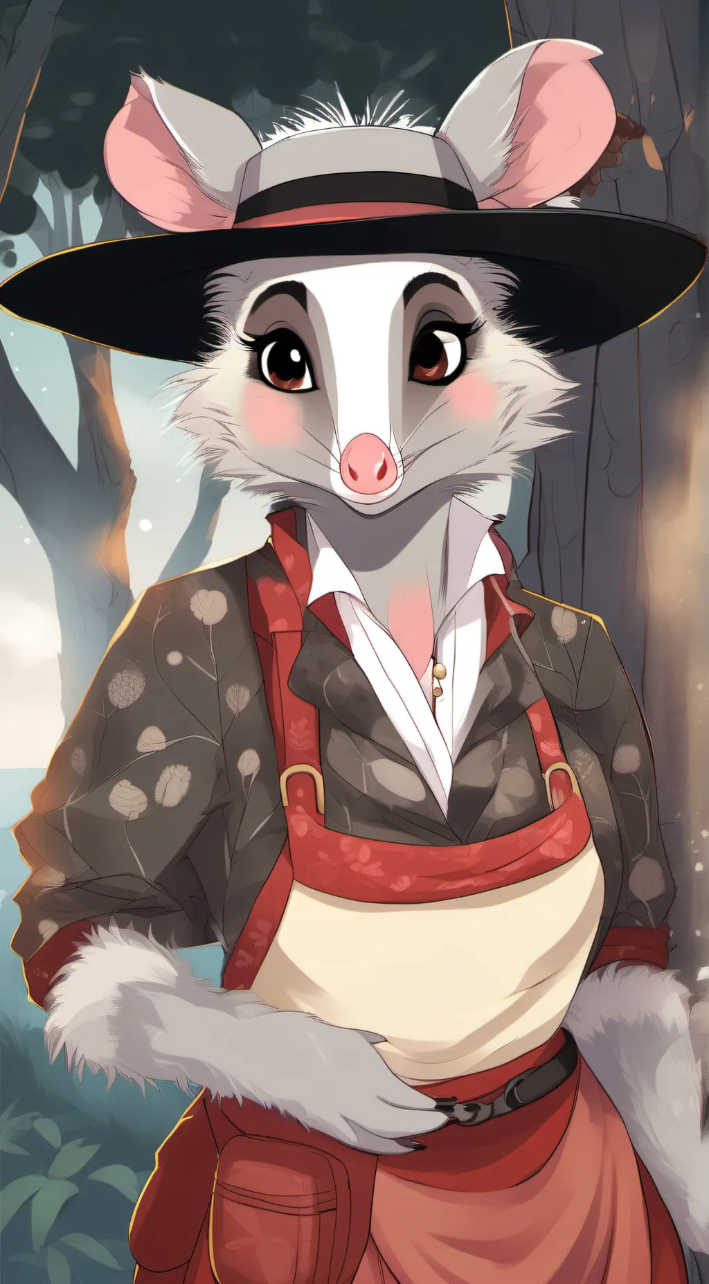 ai character: opossum lady background