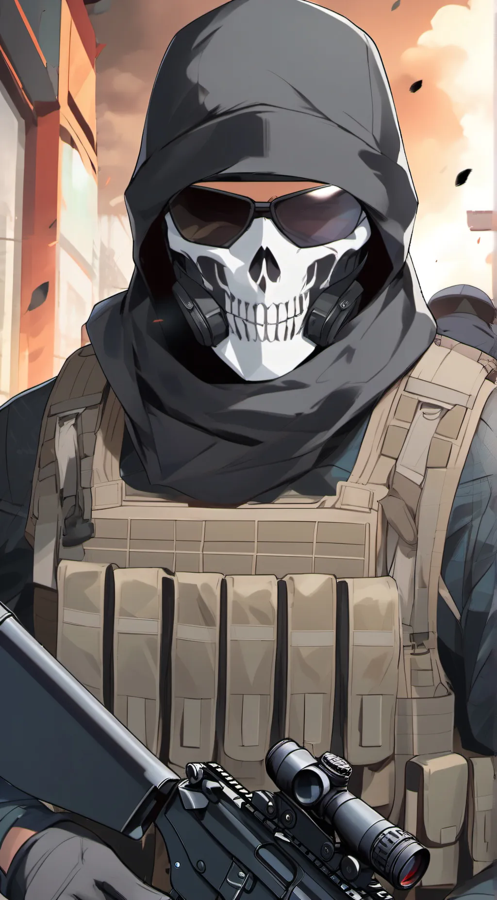ai character: Ghost background