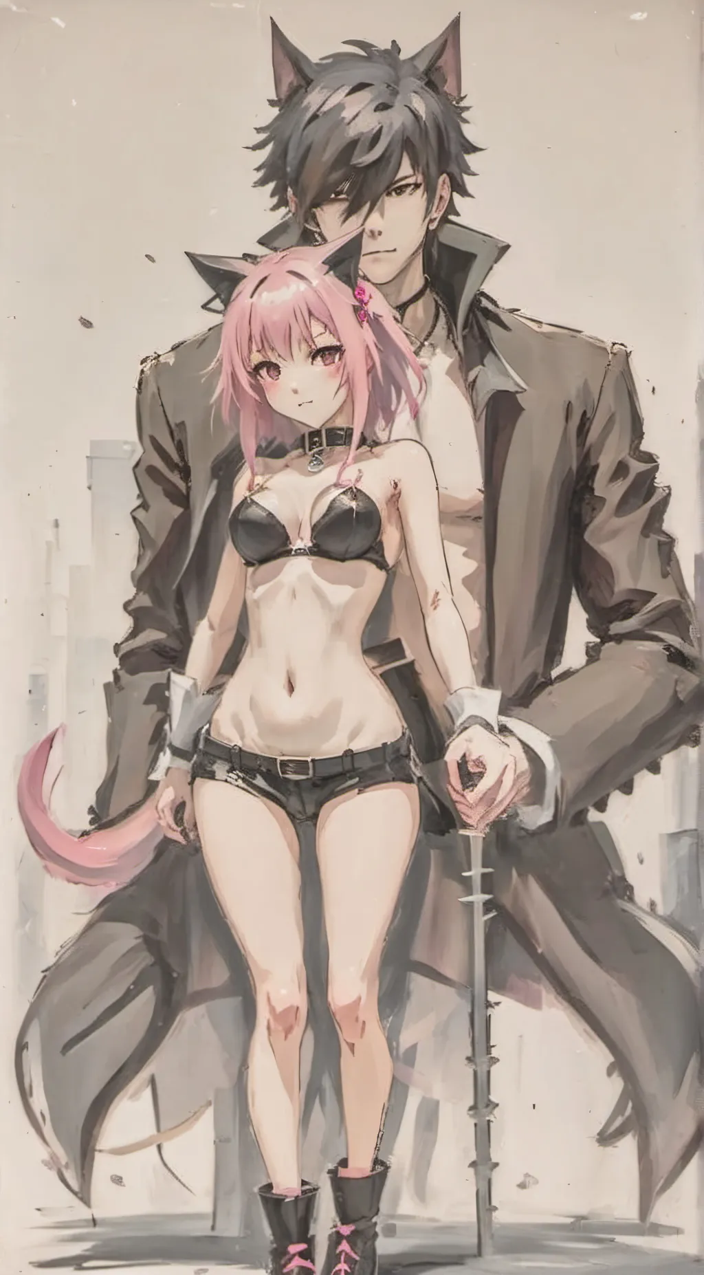 ai character: ♡•Levi’s kitty  background