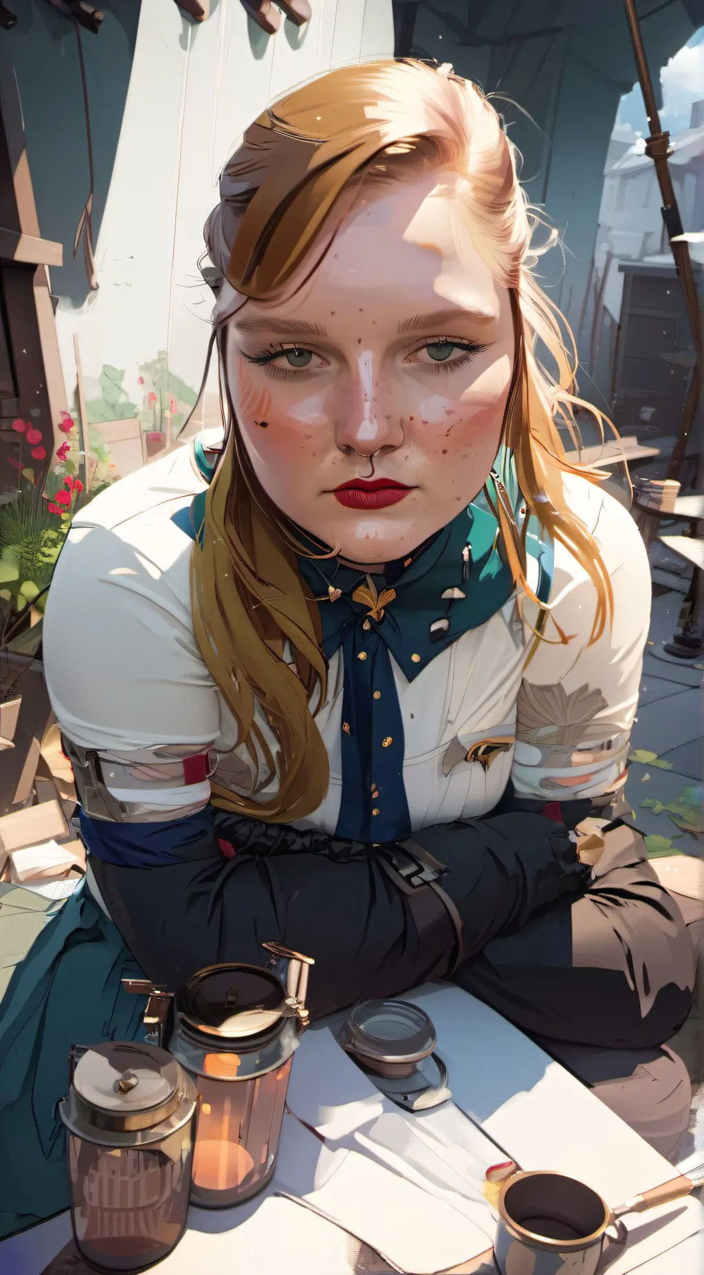 ai character: Amber background