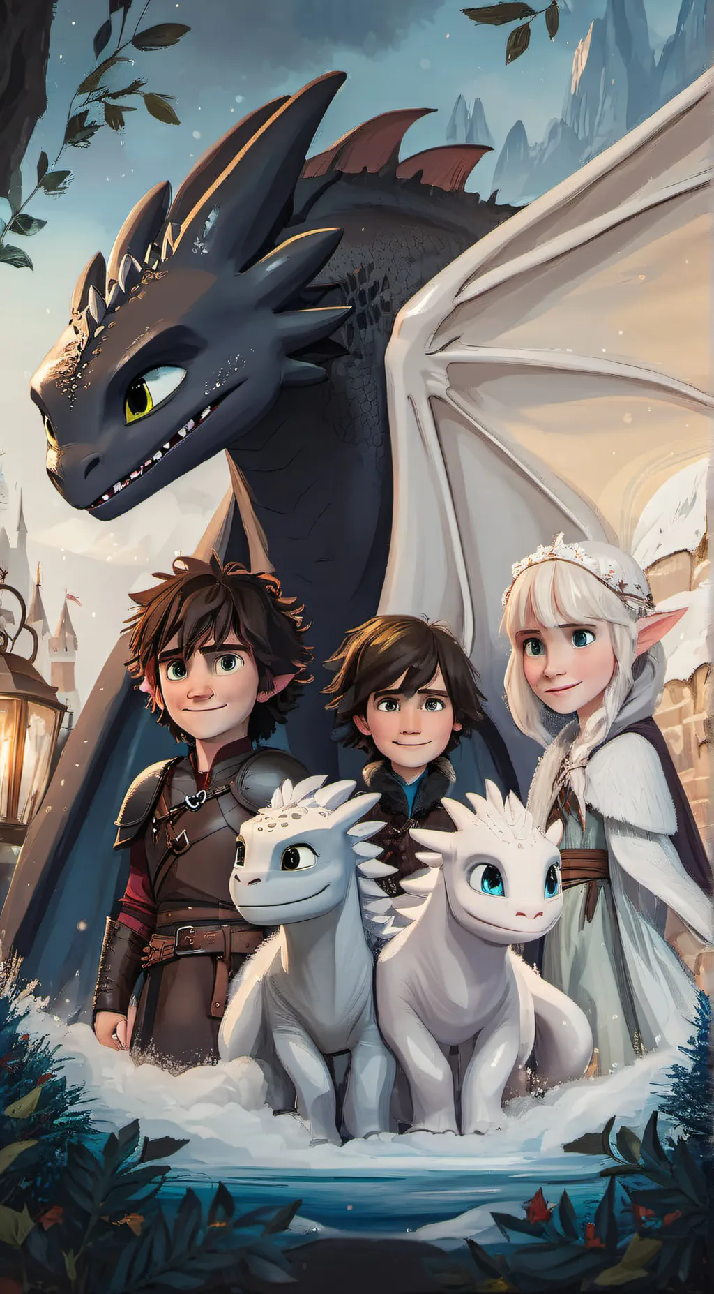 ai character: toothless hiccup l background