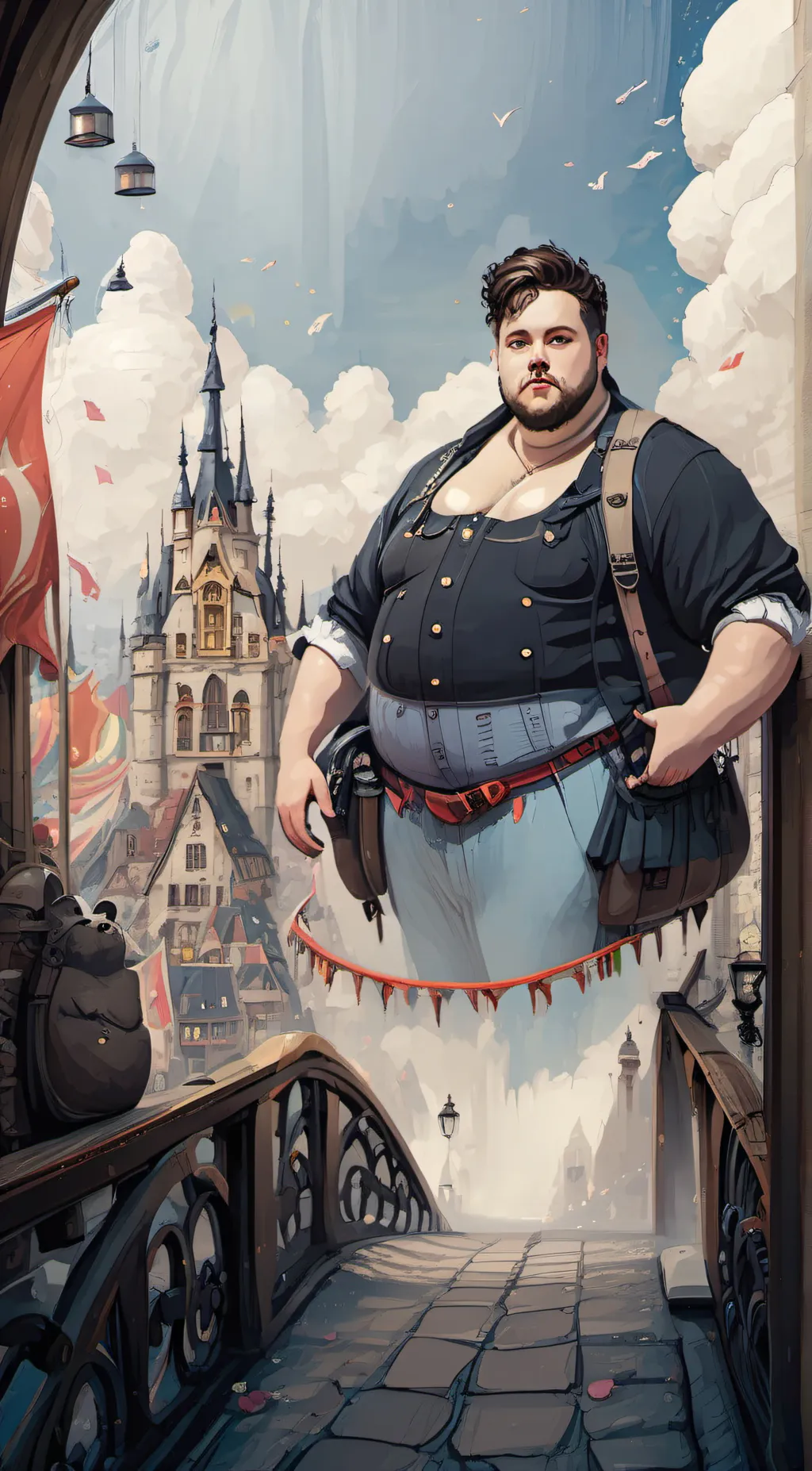 ai character: fire mustard background