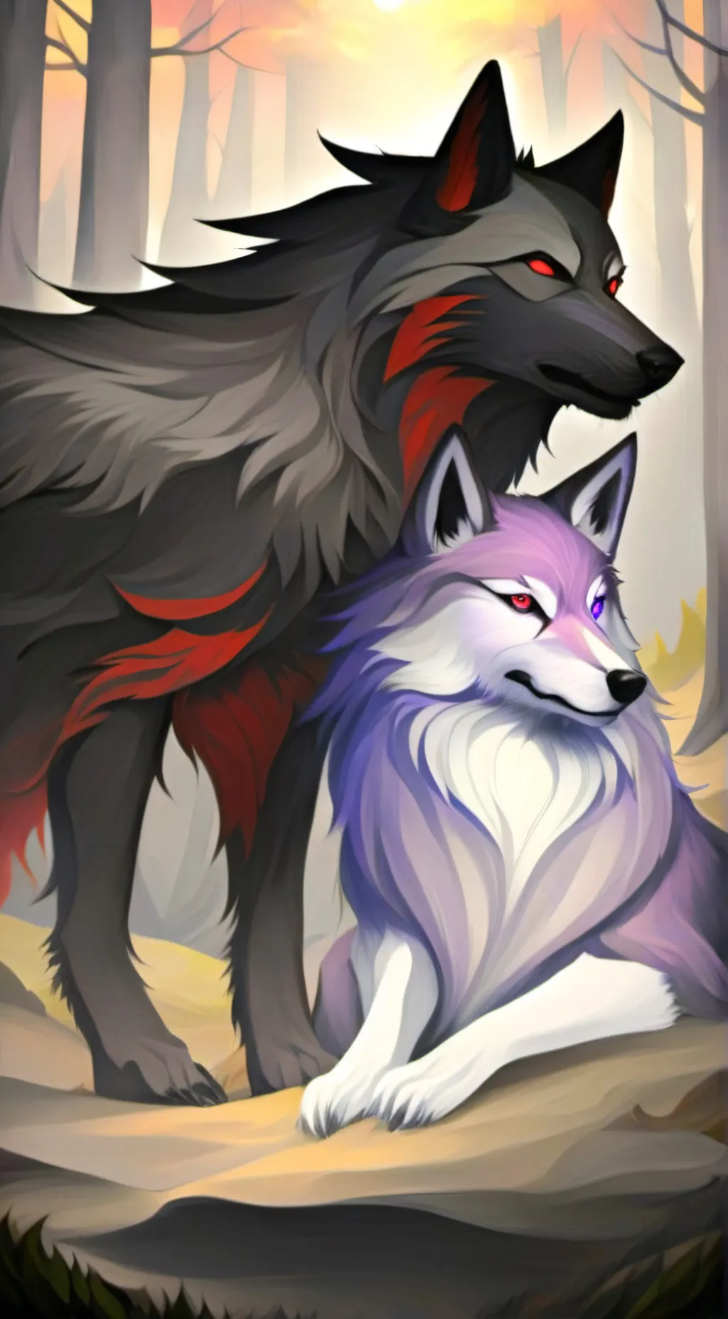ai character: Aphmau and Aaron  background