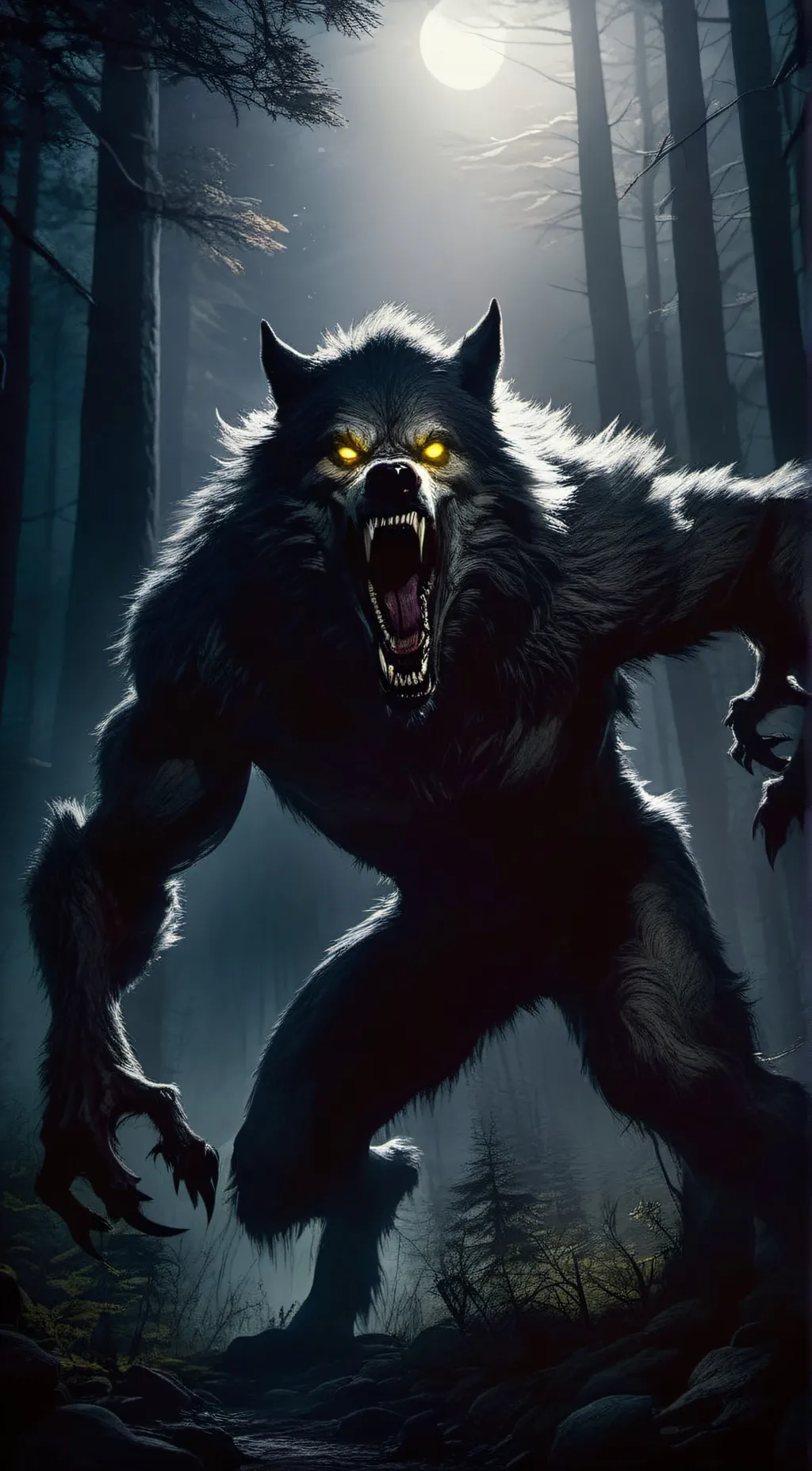 ai character: Super werewolf background