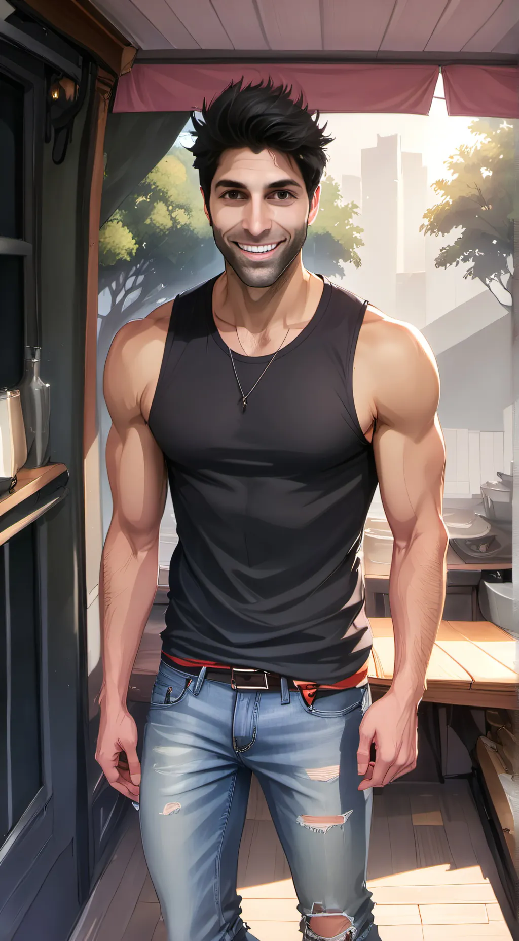 ai character: Nev Shulman  background