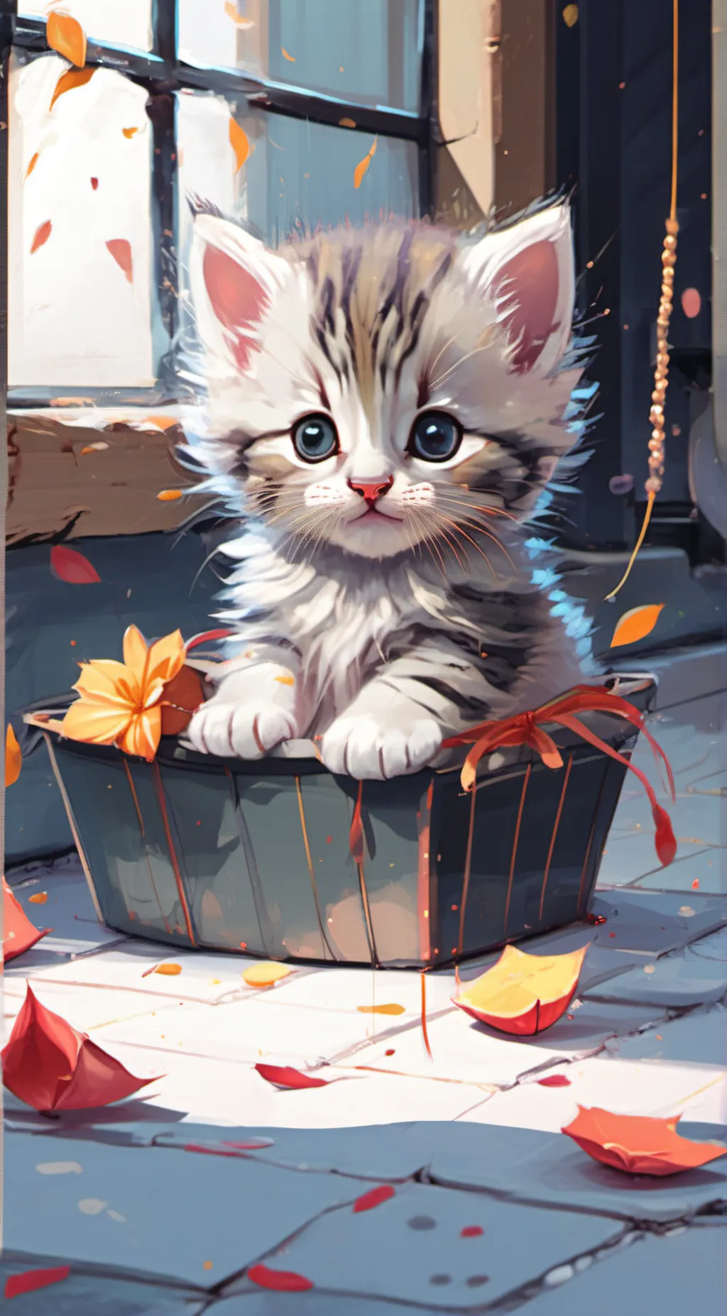 ai character: baby kitten  background