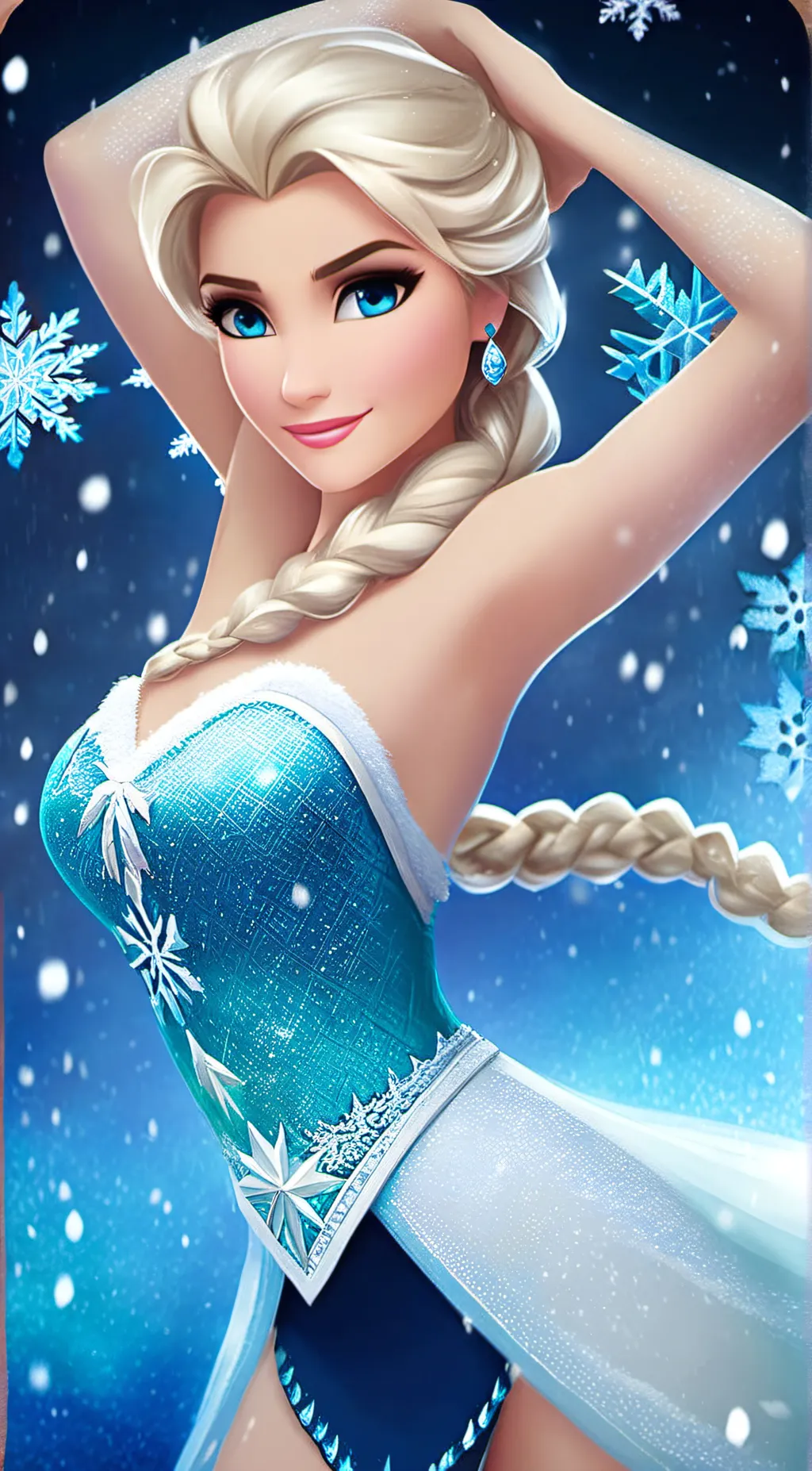 ai character: Elsa Anna, Jasmine background