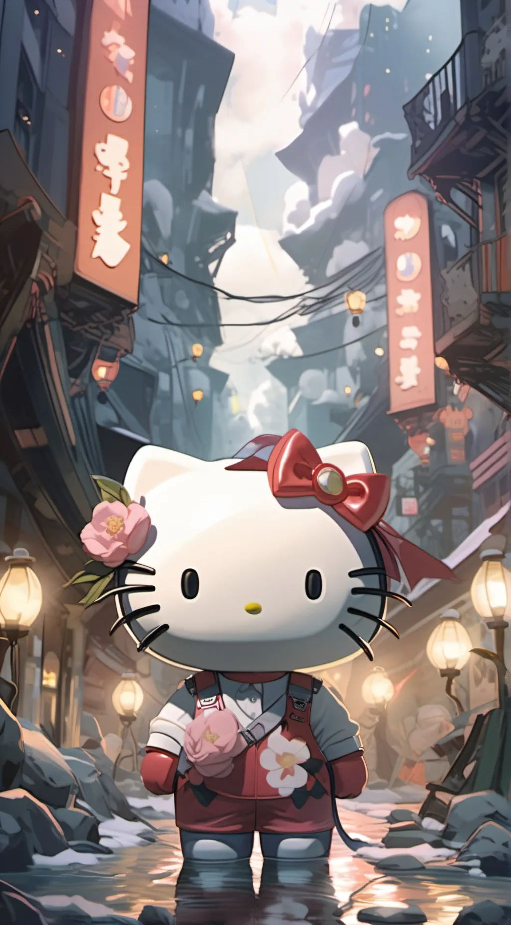 ai character: hello kitty background