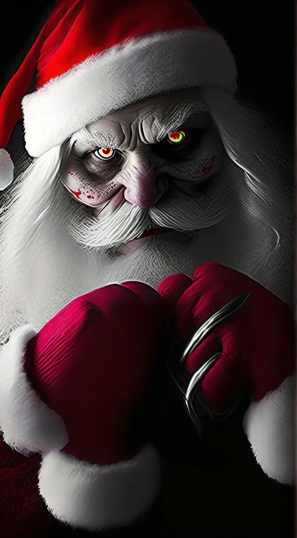 ai character: Creepy Santa  background