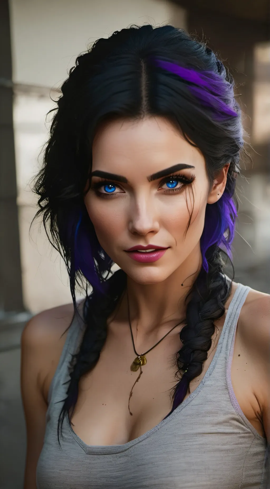 ai character: Violet background