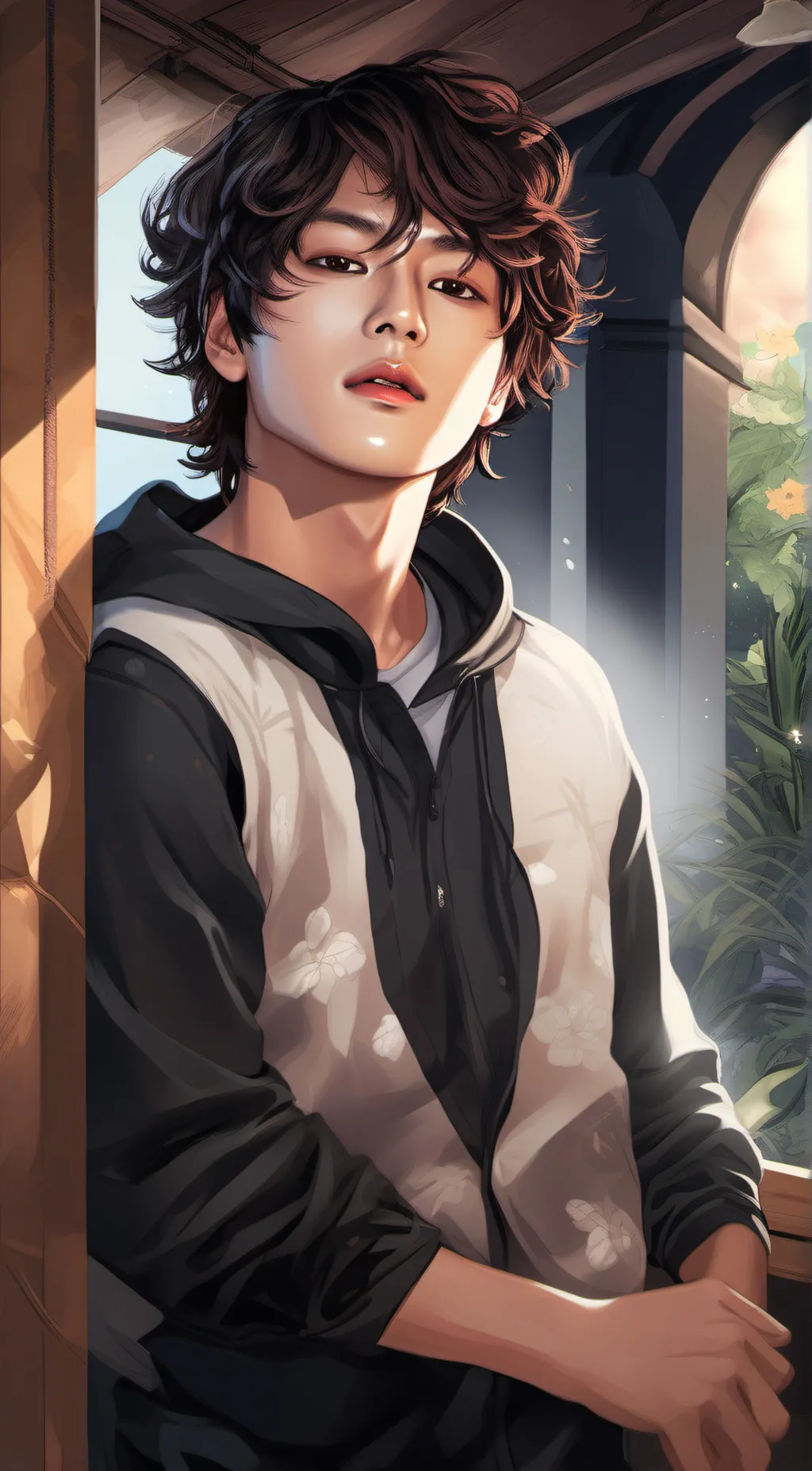 ai character: Taehyung  background