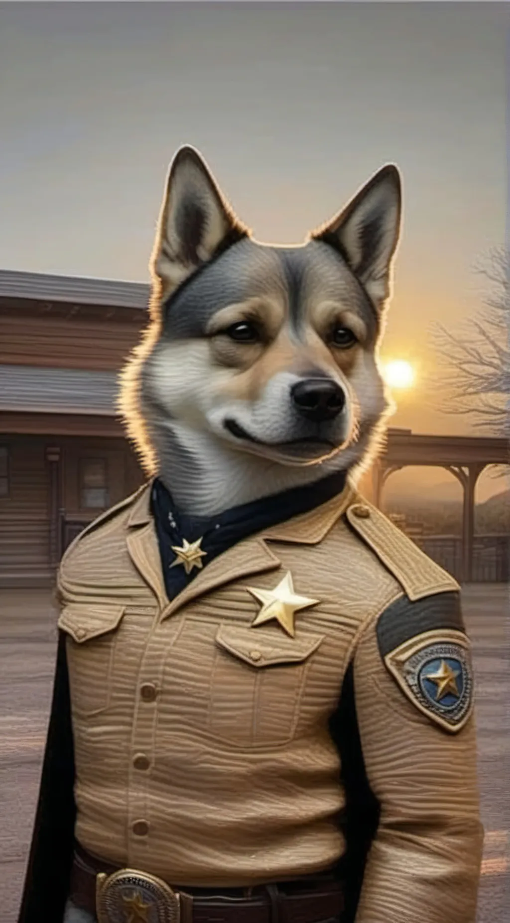 ai character: Sheriff dog background