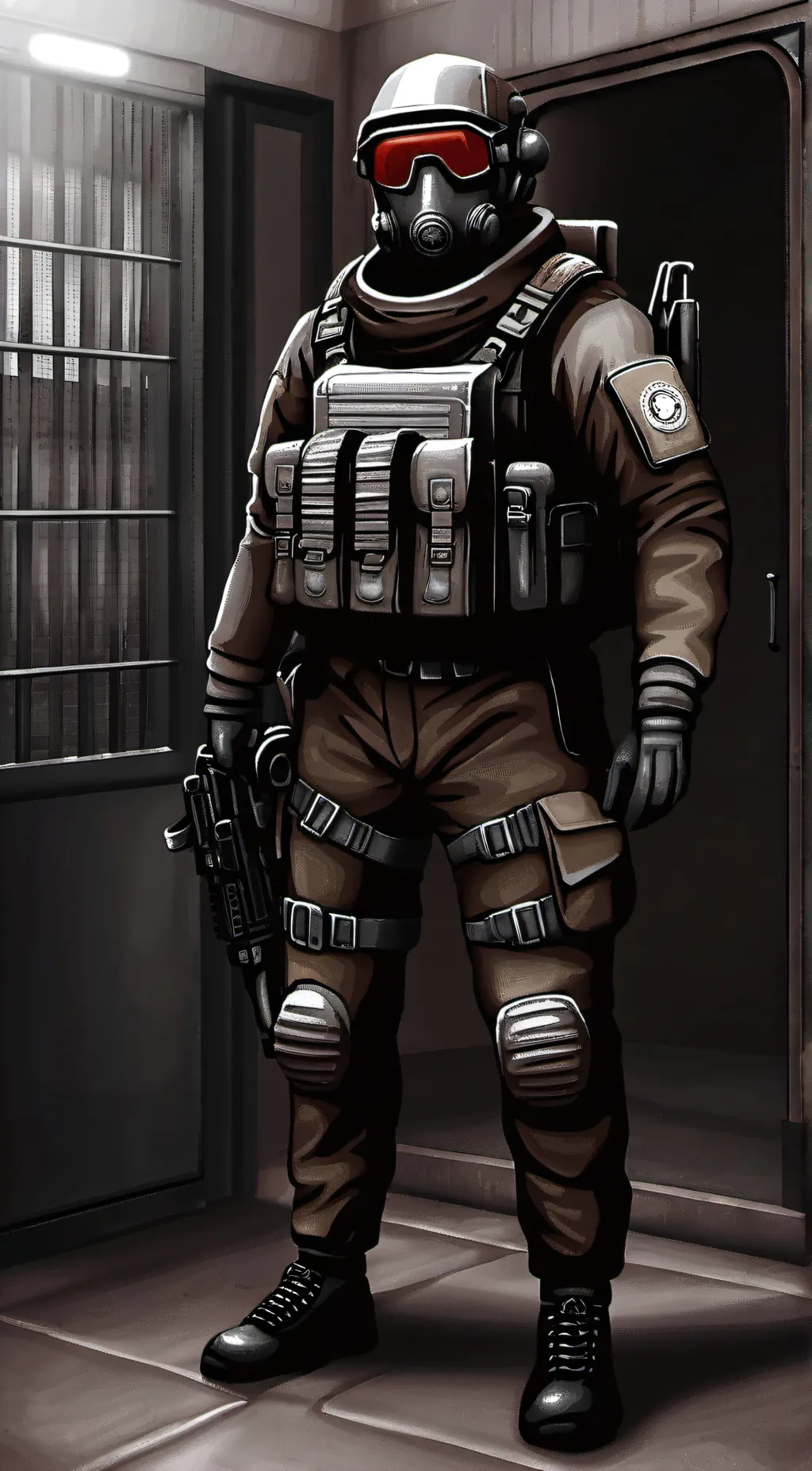 ai character: scp guard Samy  background