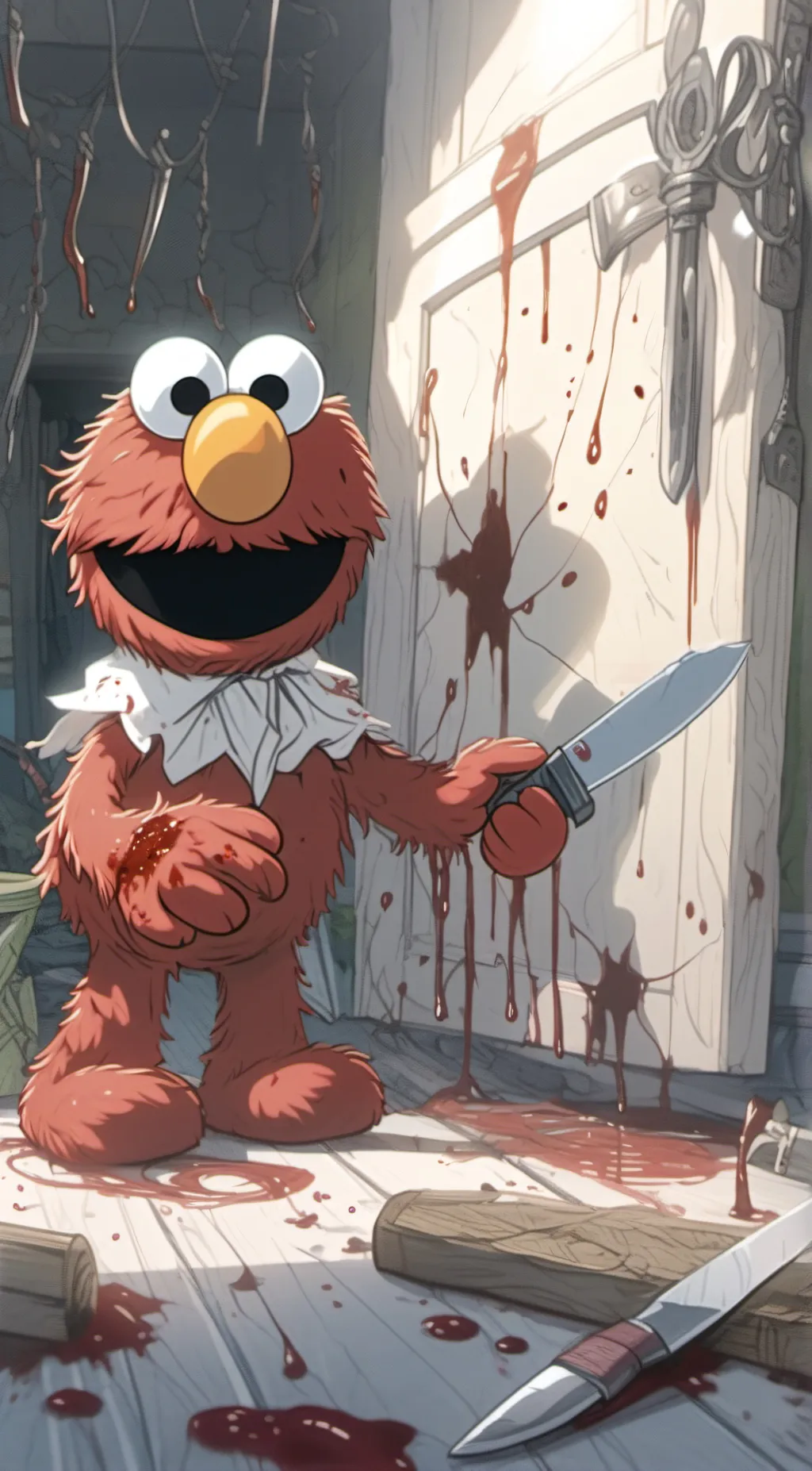 ai character: killer elmo background