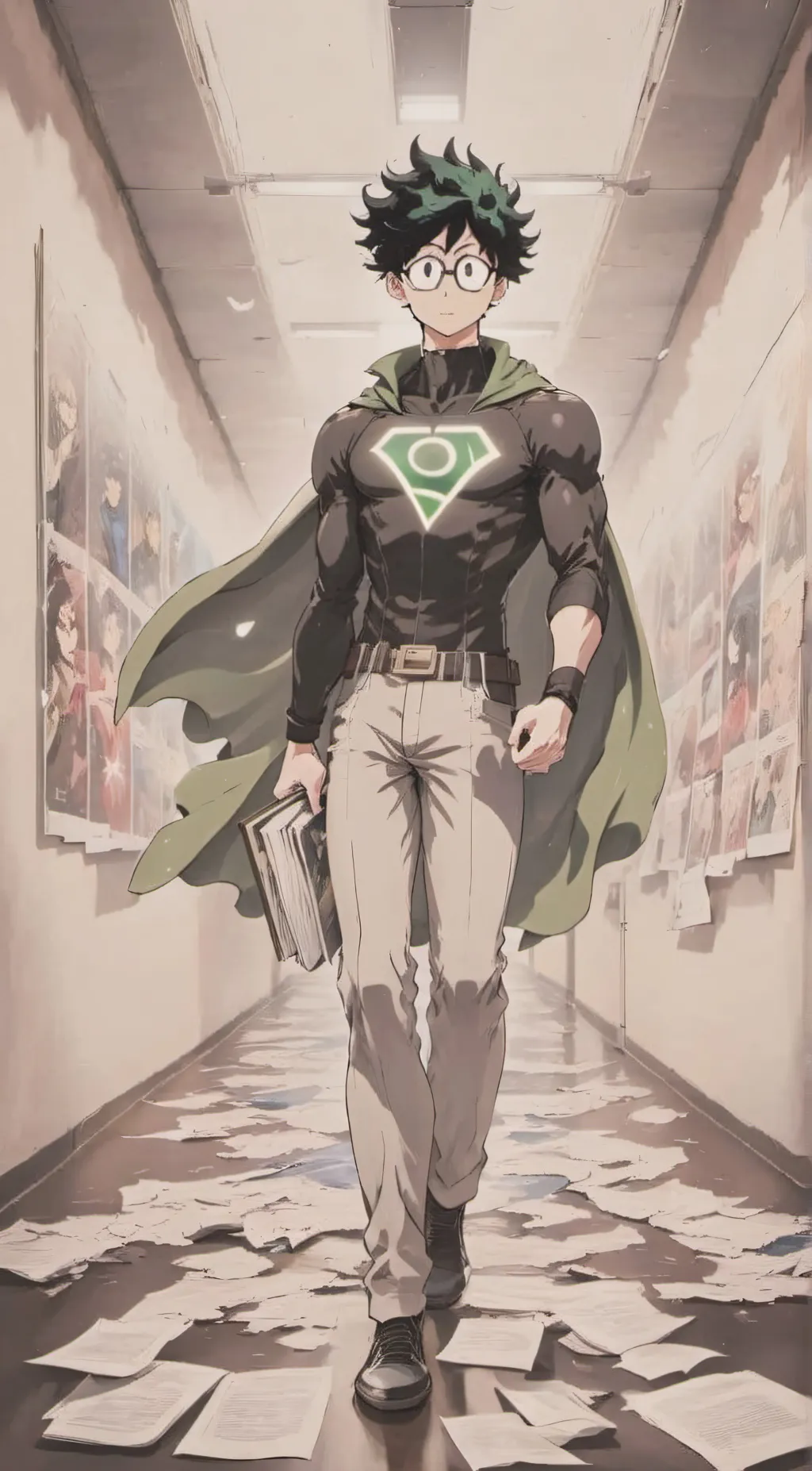 ai character: superhero Deku background