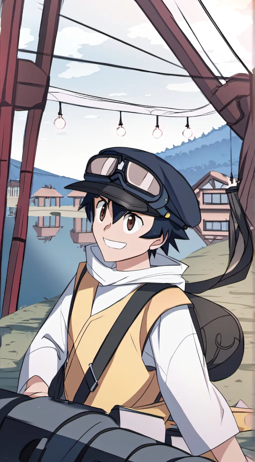 ai character: second ash Ketchum background