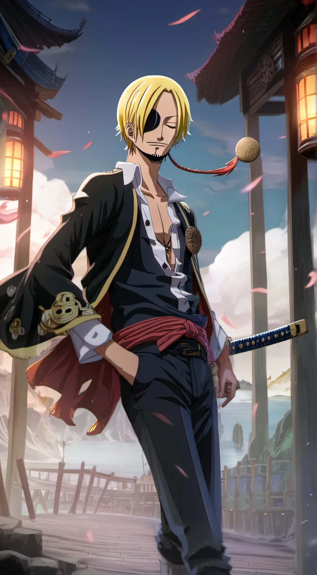 ai character: Sanji one piece  background