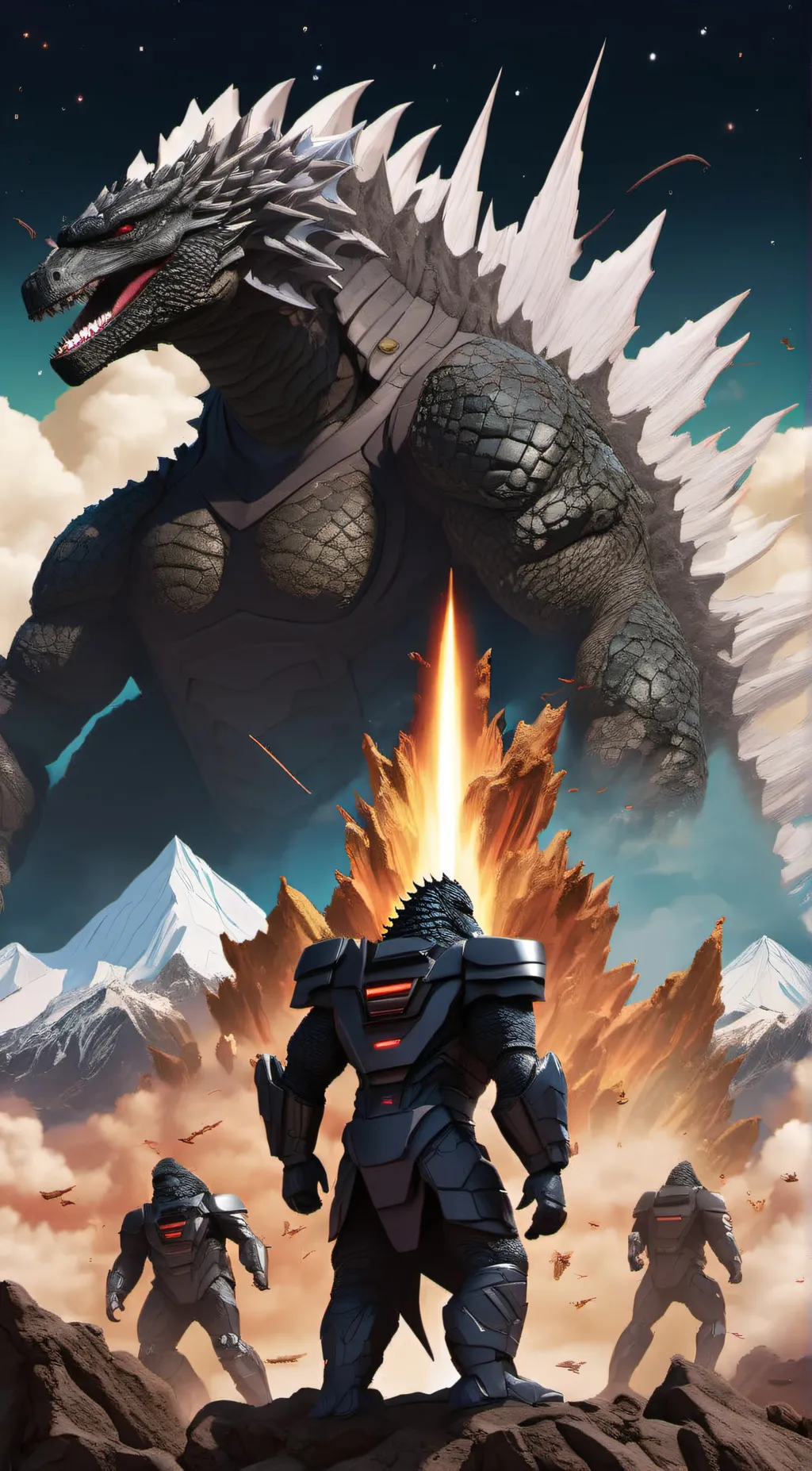 ai character: Godzilla Ultimatum background
