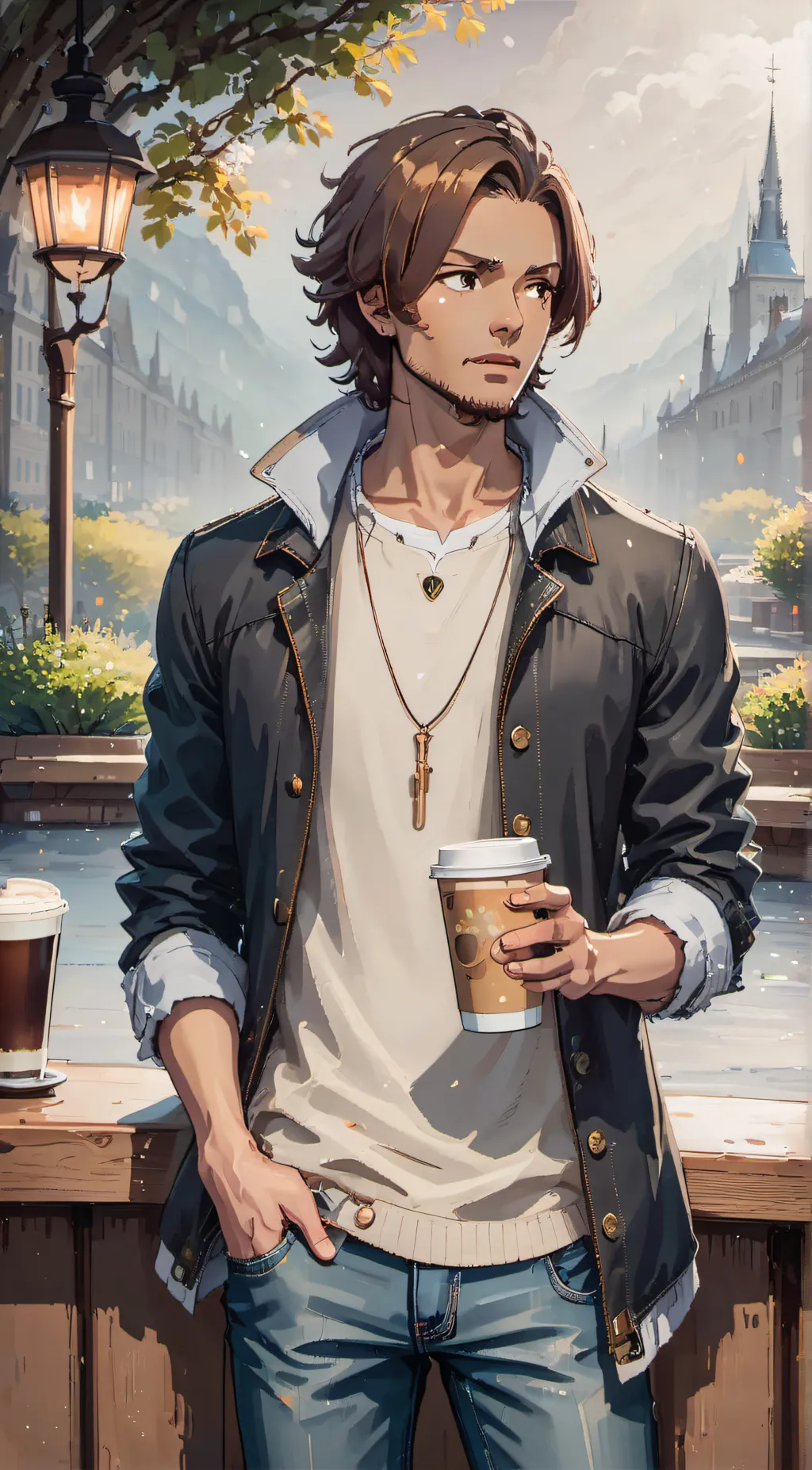 ai character: bown background