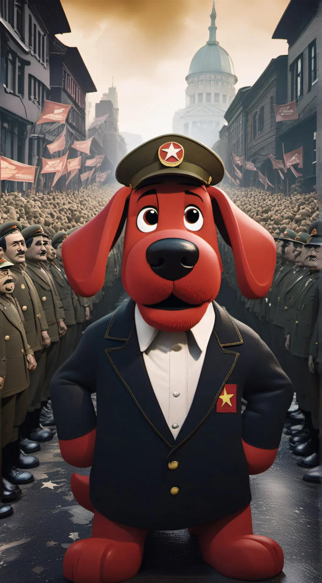ai character: the big Red dog background