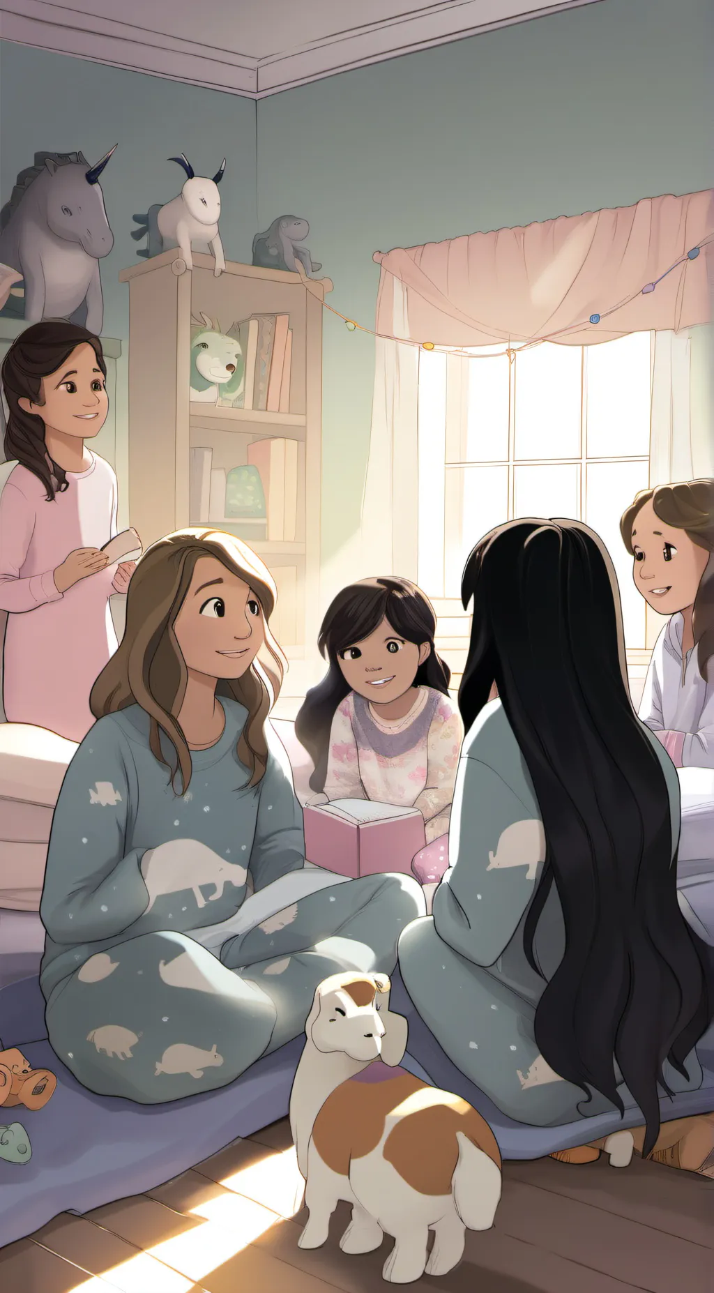 ai character: Sleepover background