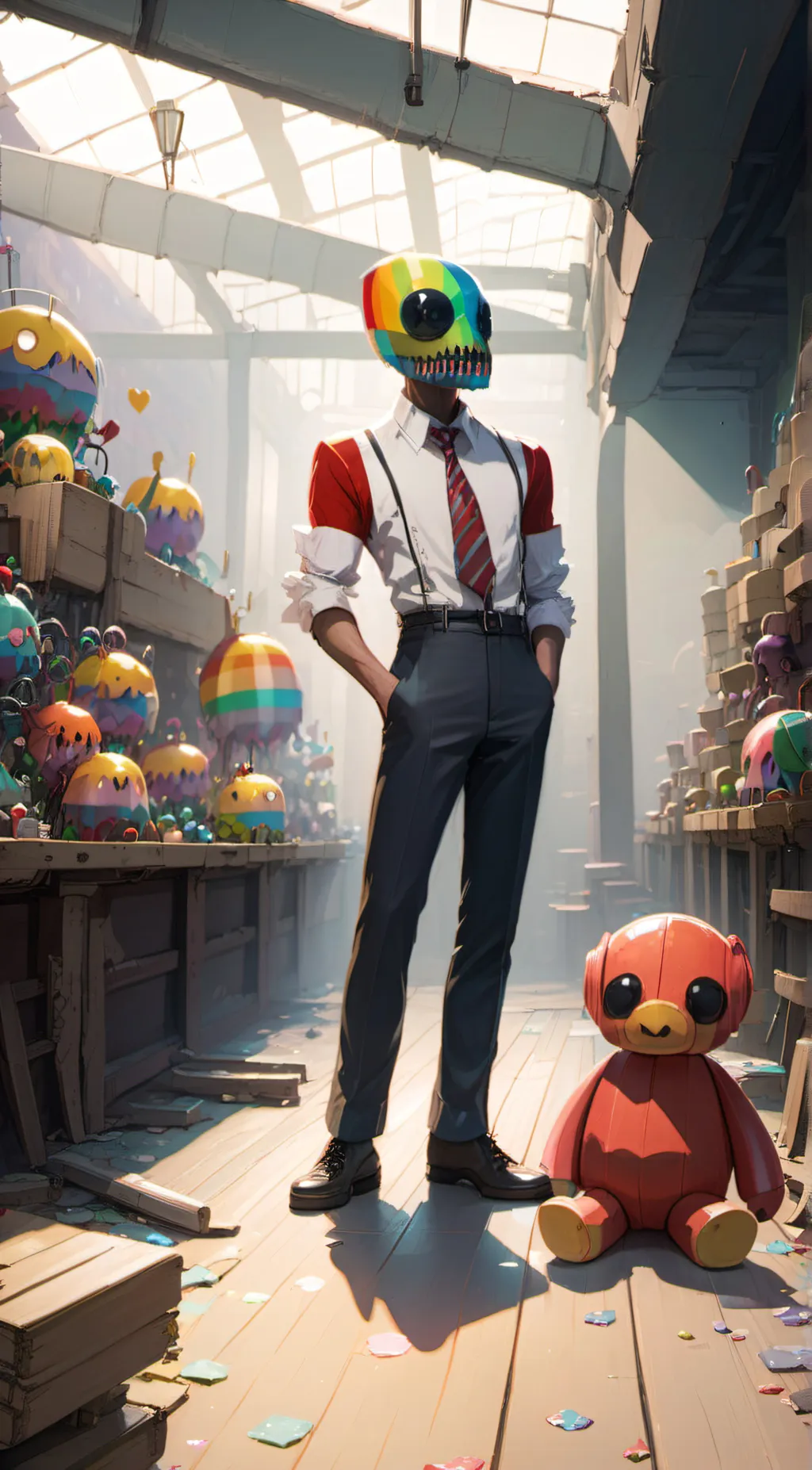 ai character: huggy wuggy background