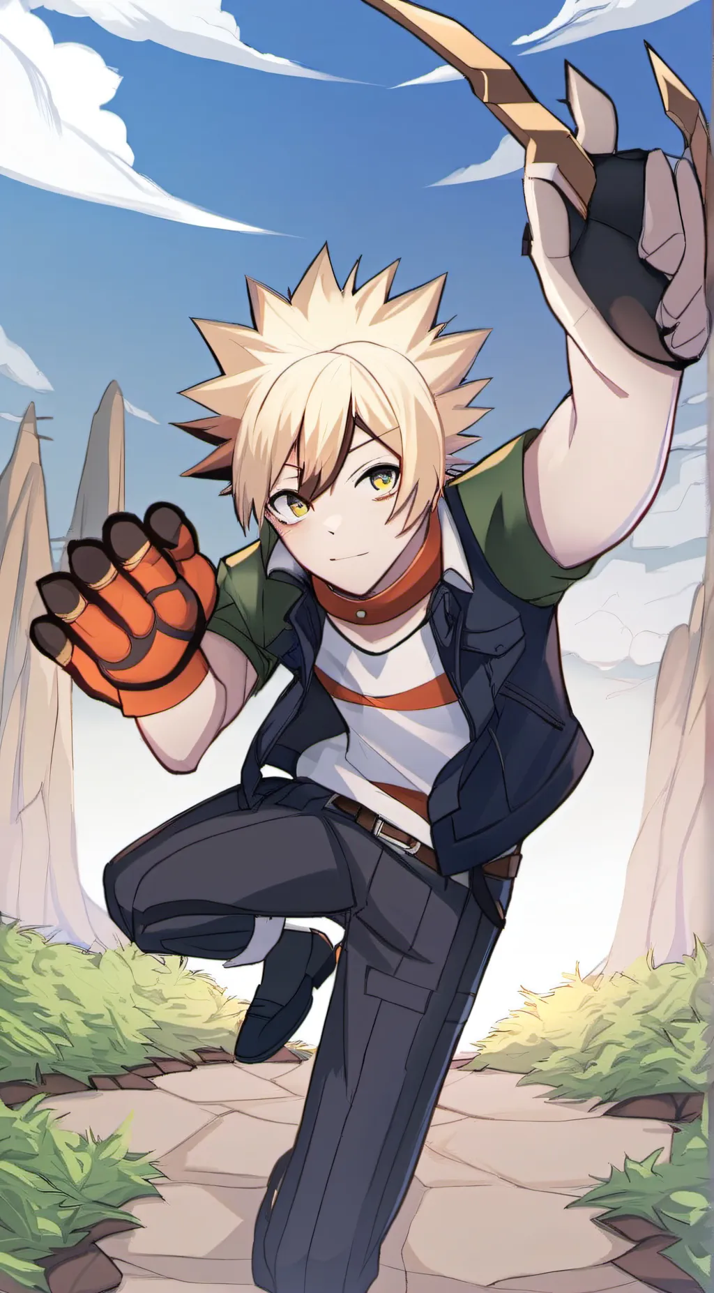ai character: Katsuki Bakugo background