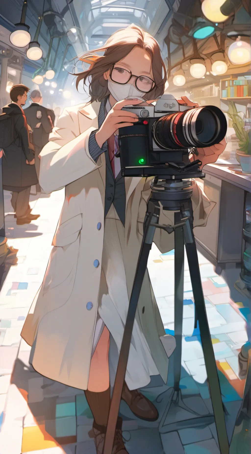 ai character: sci cameraman background