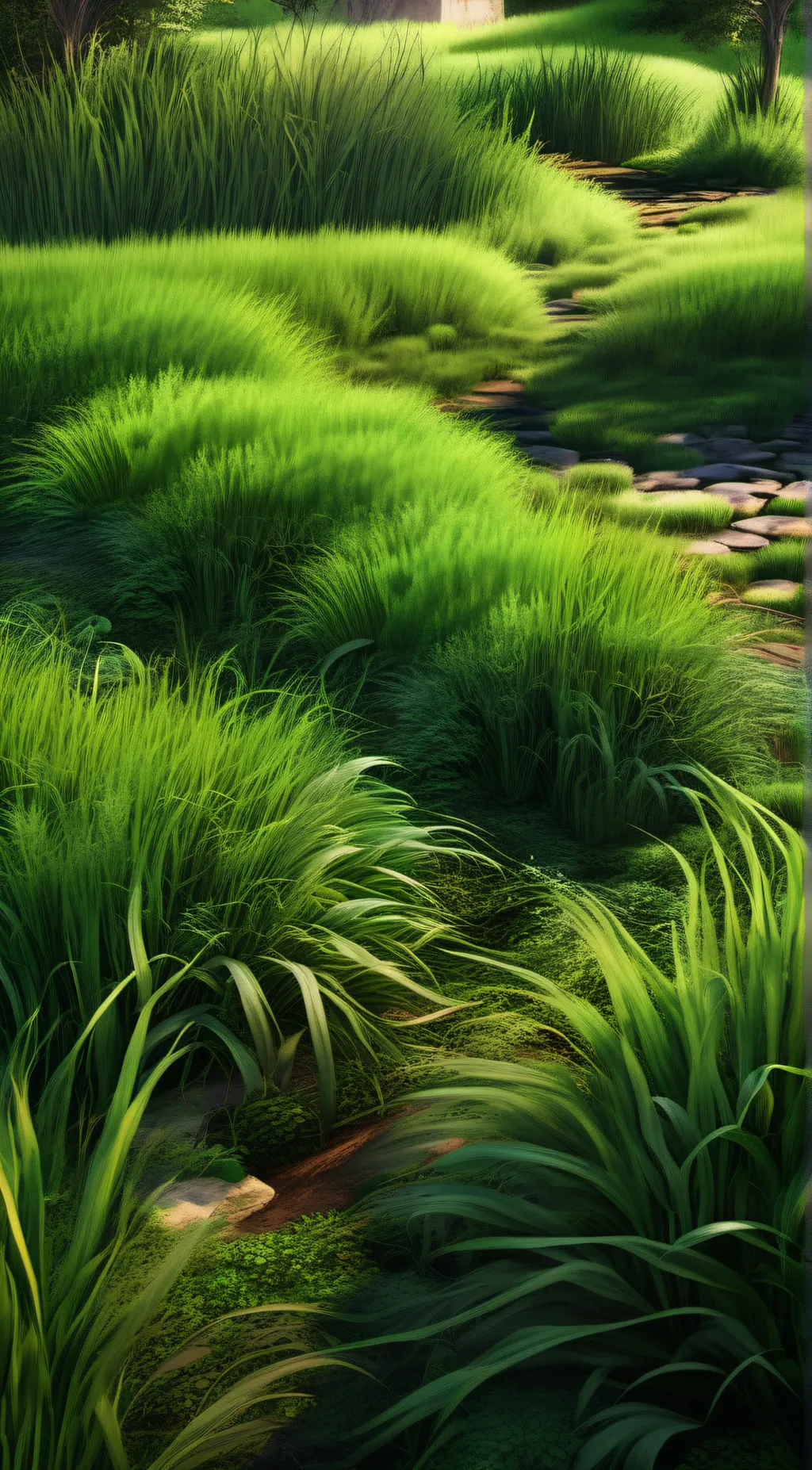 ai character: Grass background