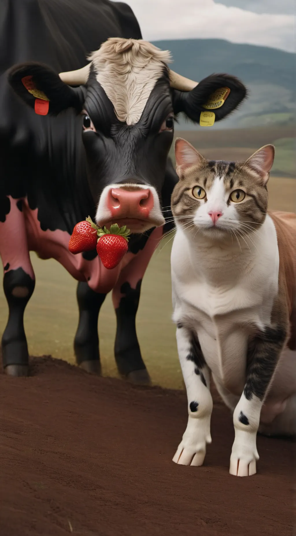 ai character: mew and strawboo background