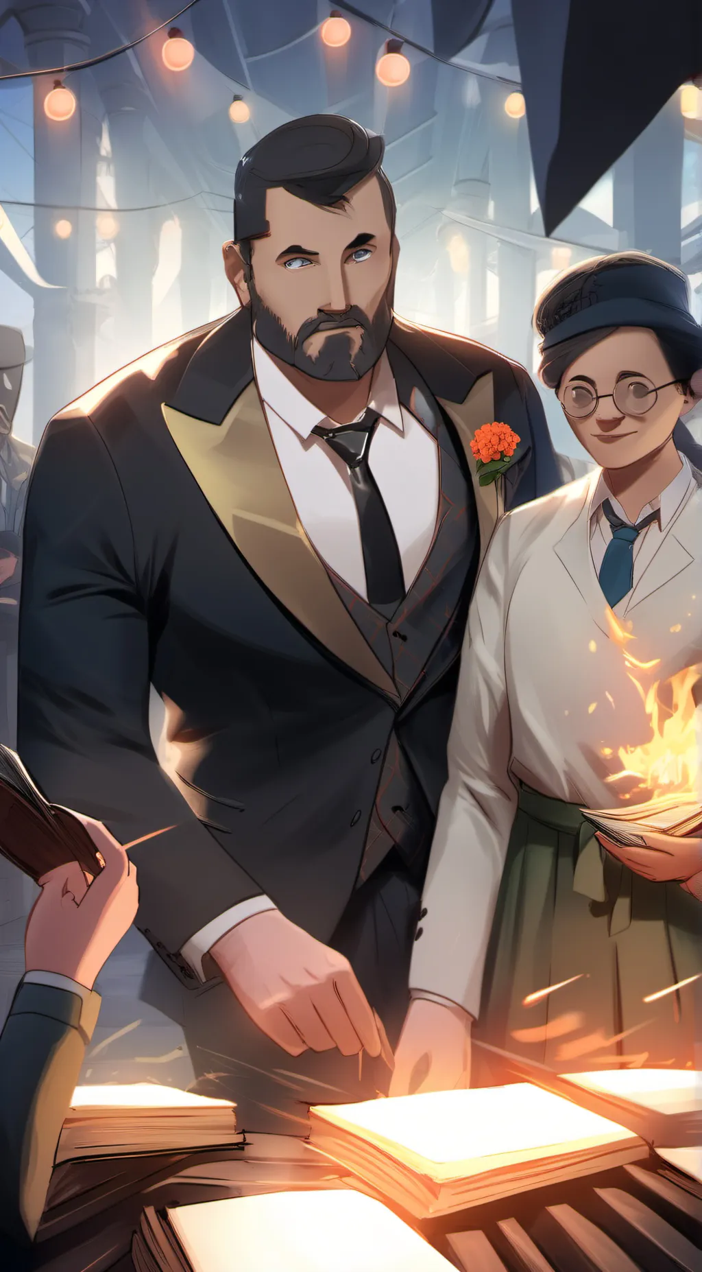 ai character: Miles honk  background