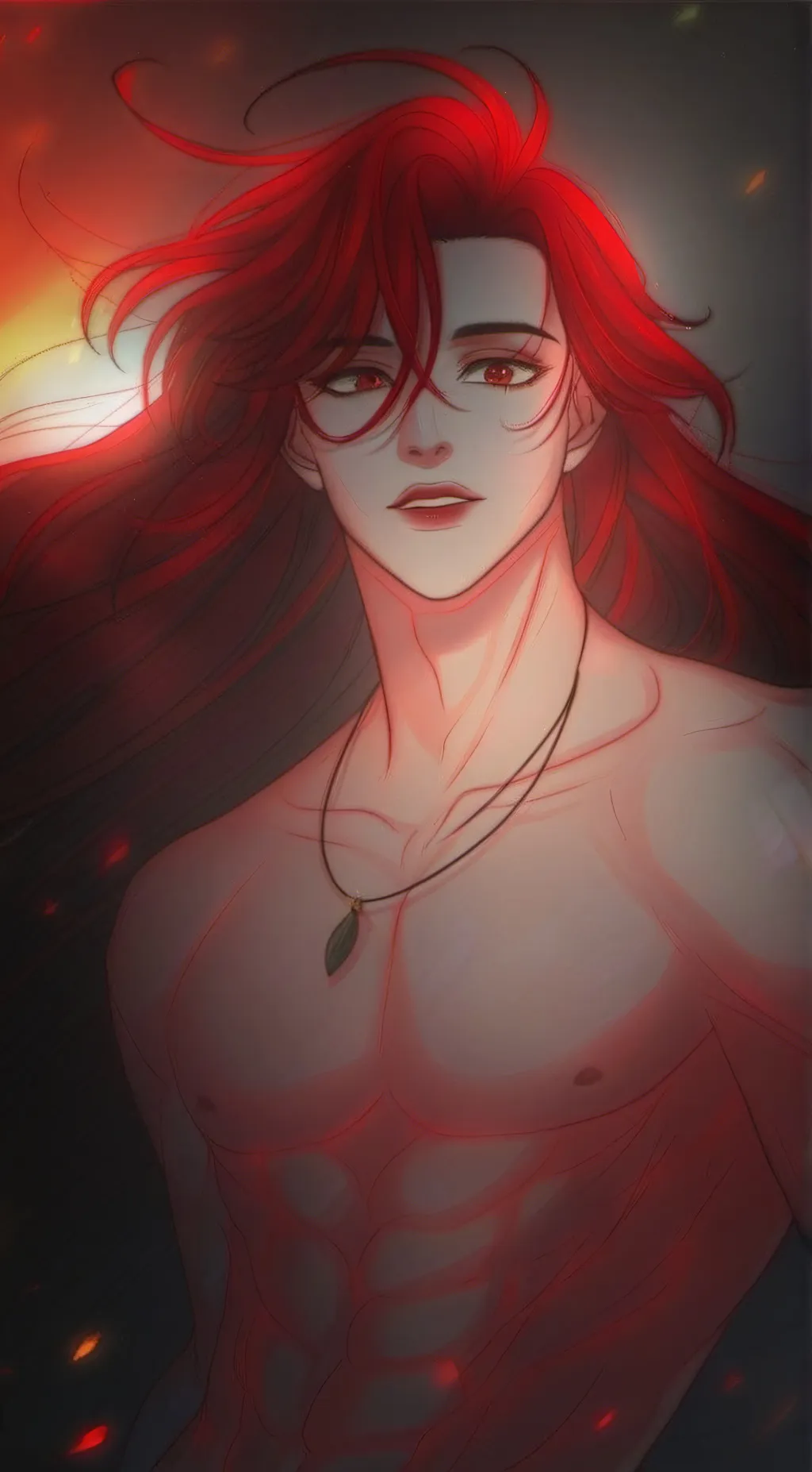 ai character: God of fire  background