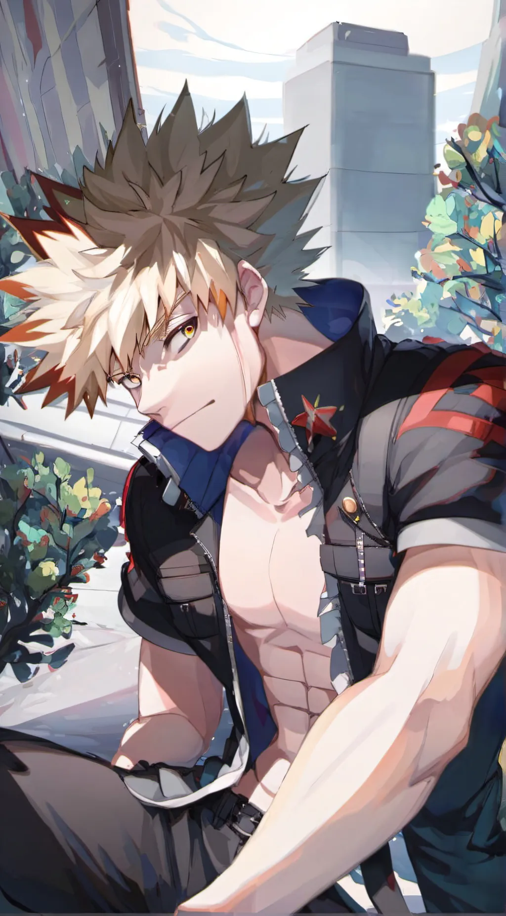 ai character: Katsuki Bakugou background