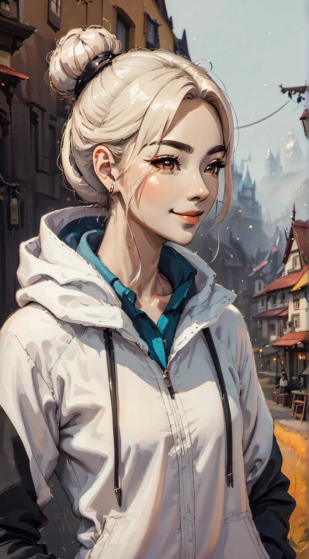 ai character: Chione  background