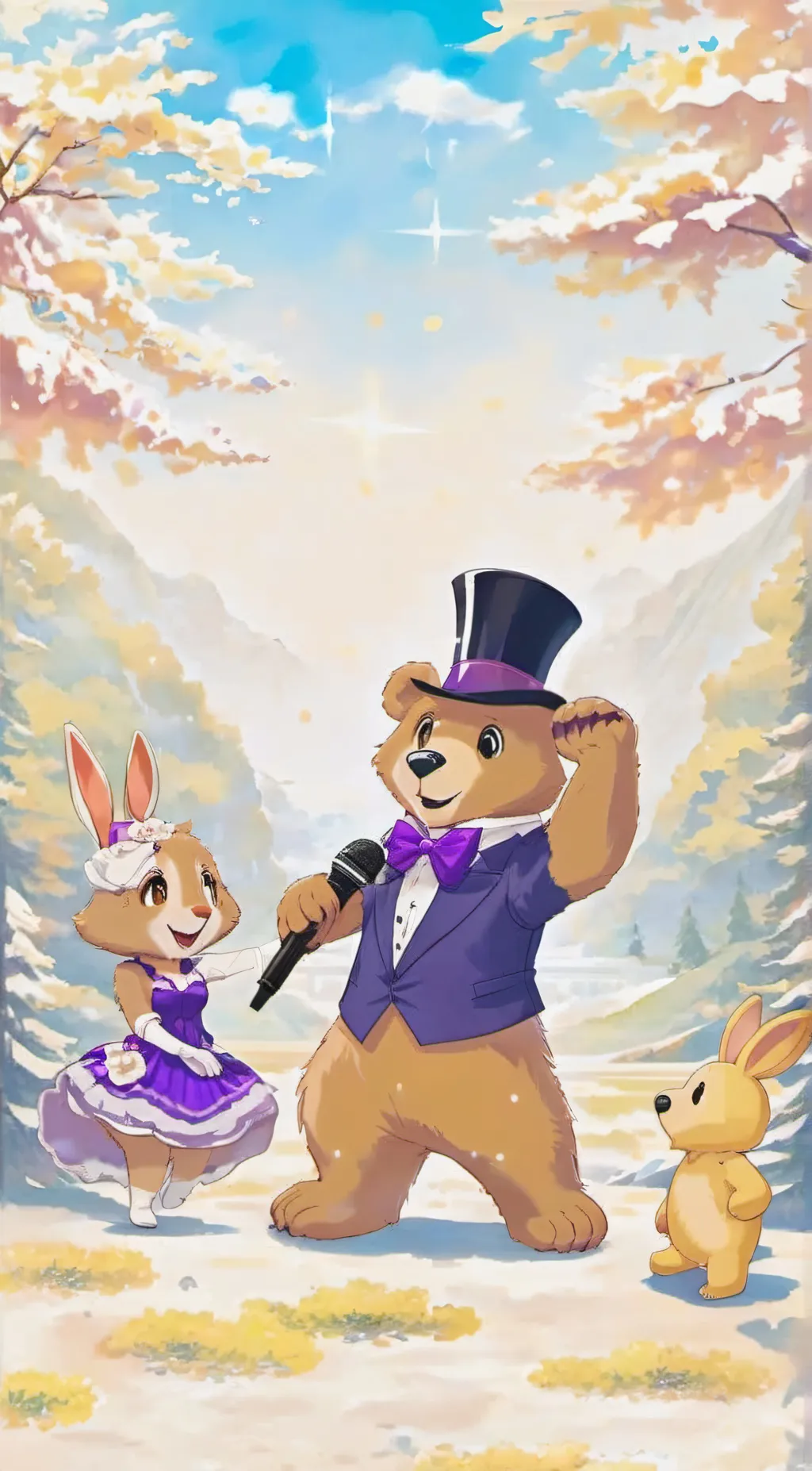 ai character: FredbearAndSpring background