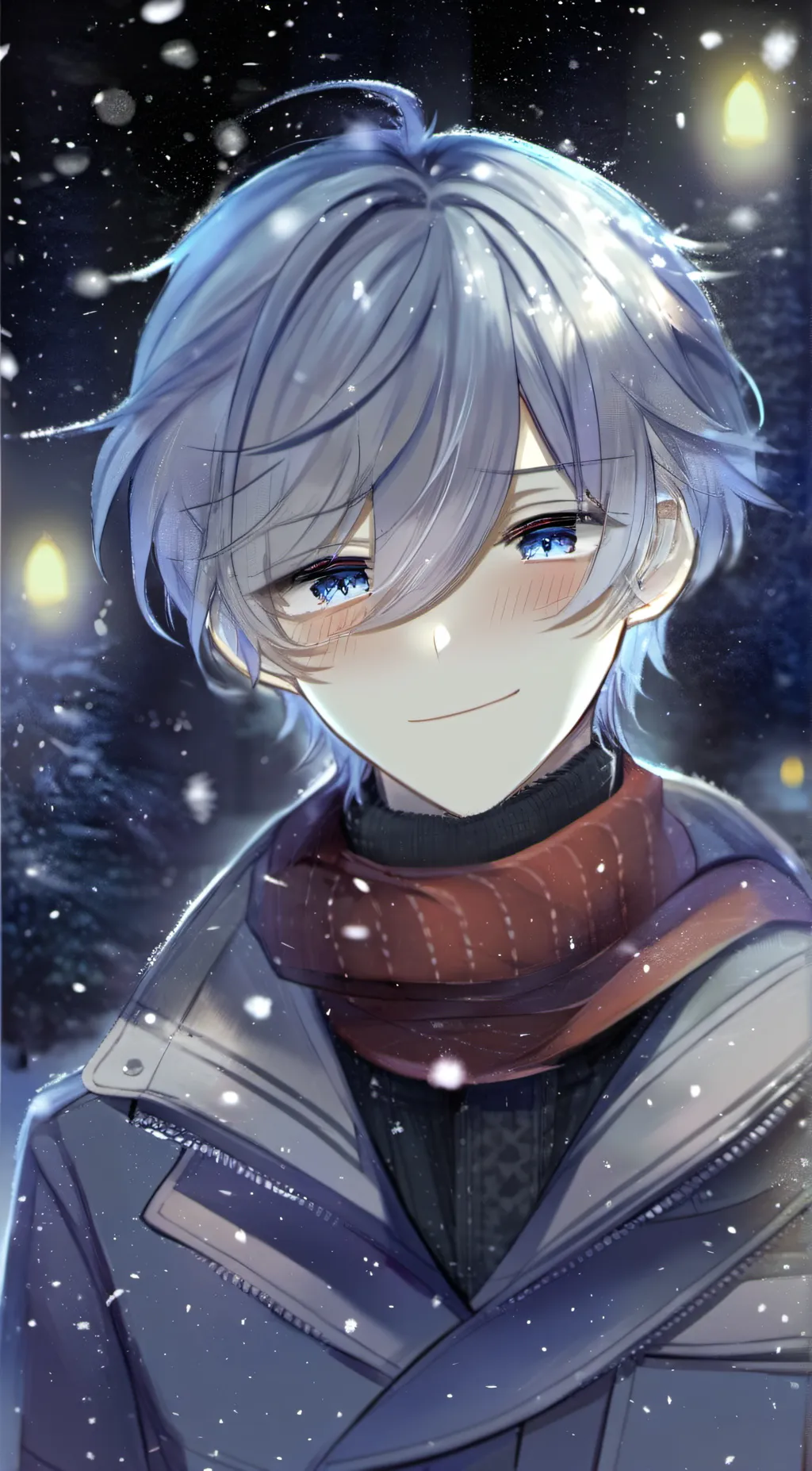 ai character: snow background