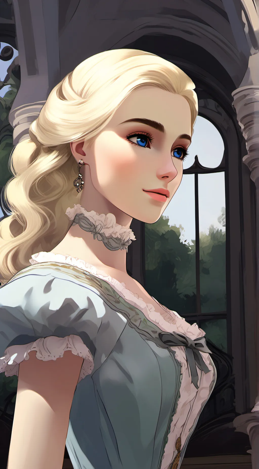 ai character: Maria Amélia  background