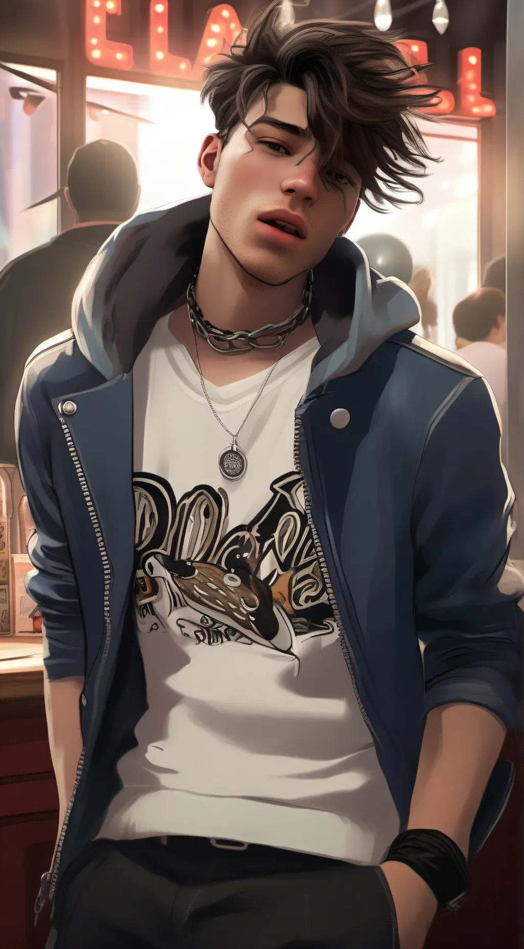 ai character: Aron  background