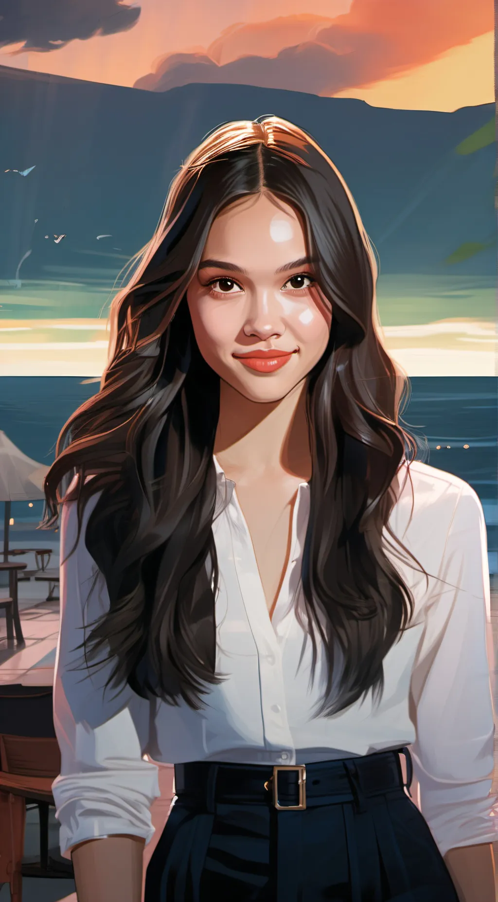 ai character: Olivia rodrigo background