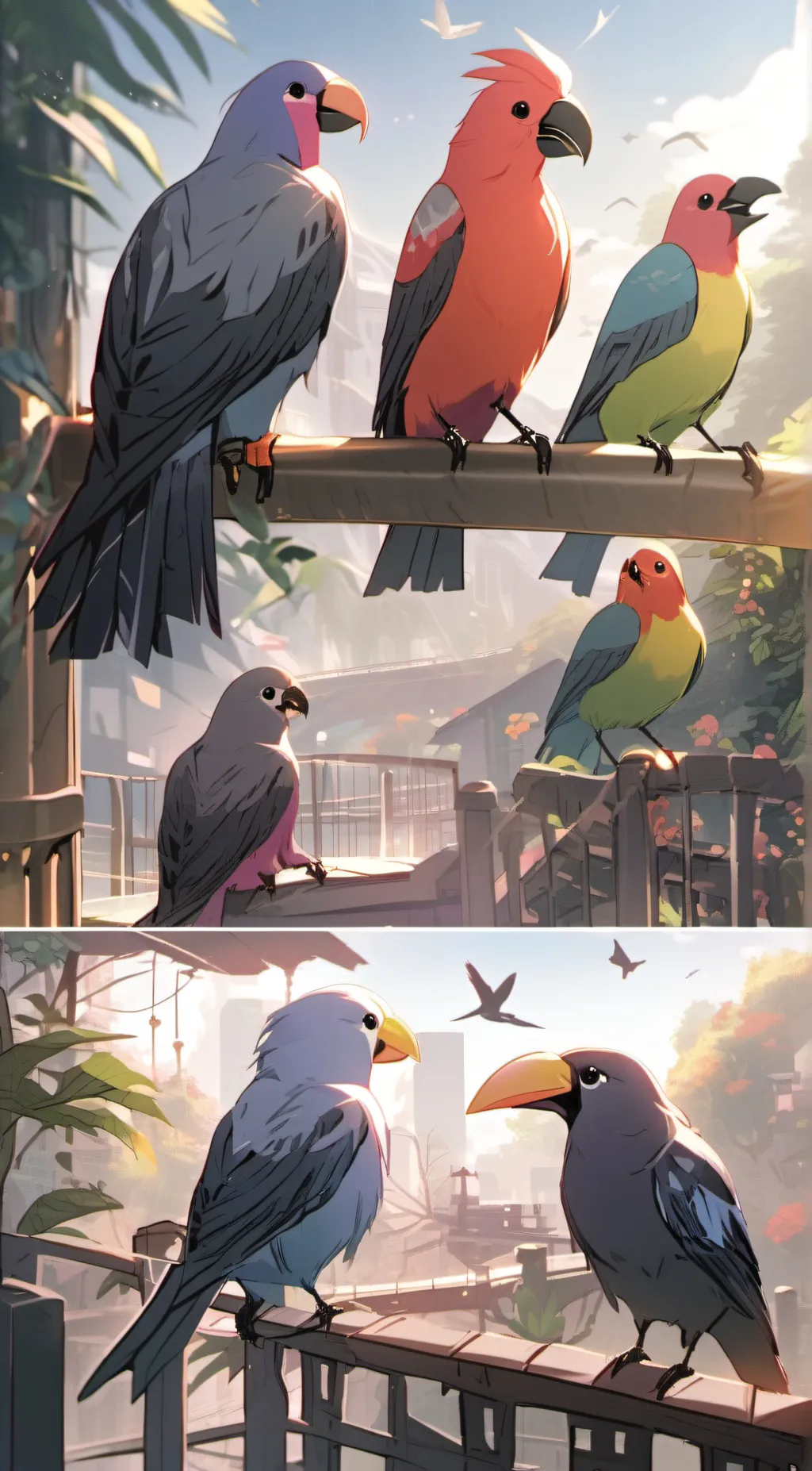ai character: birds background