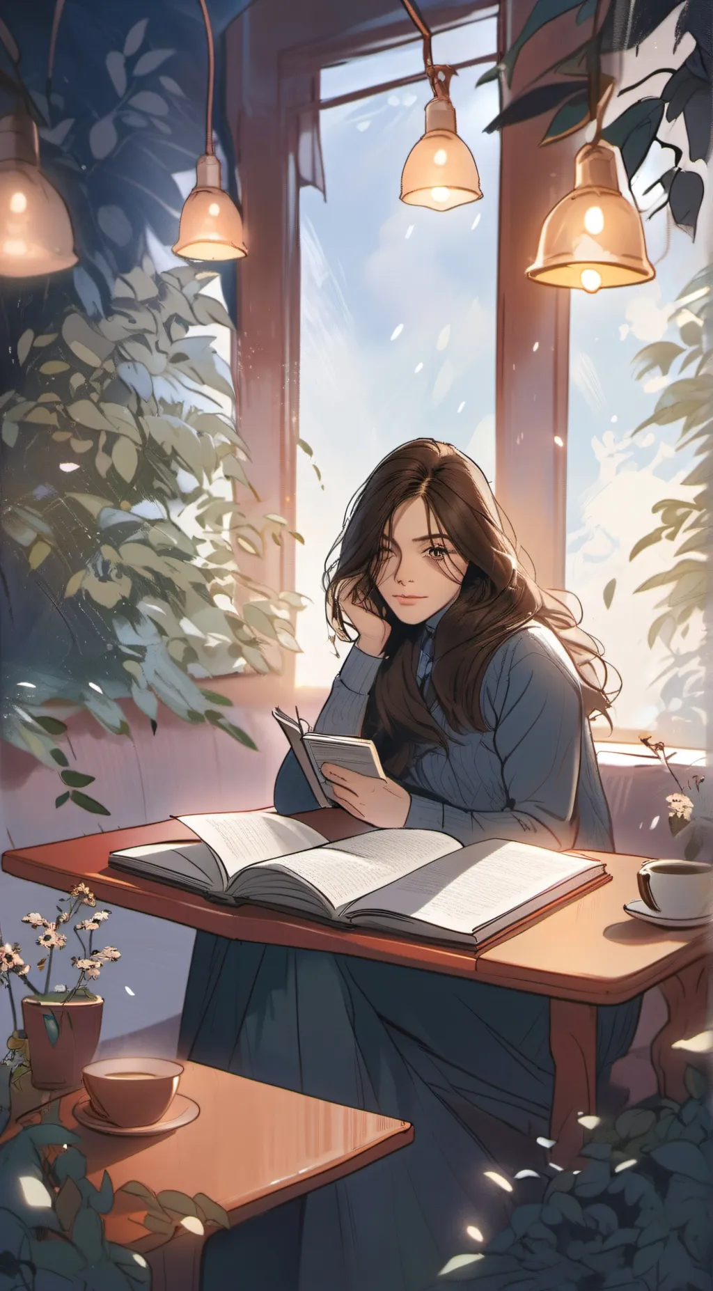 ai character: Ashley  background
