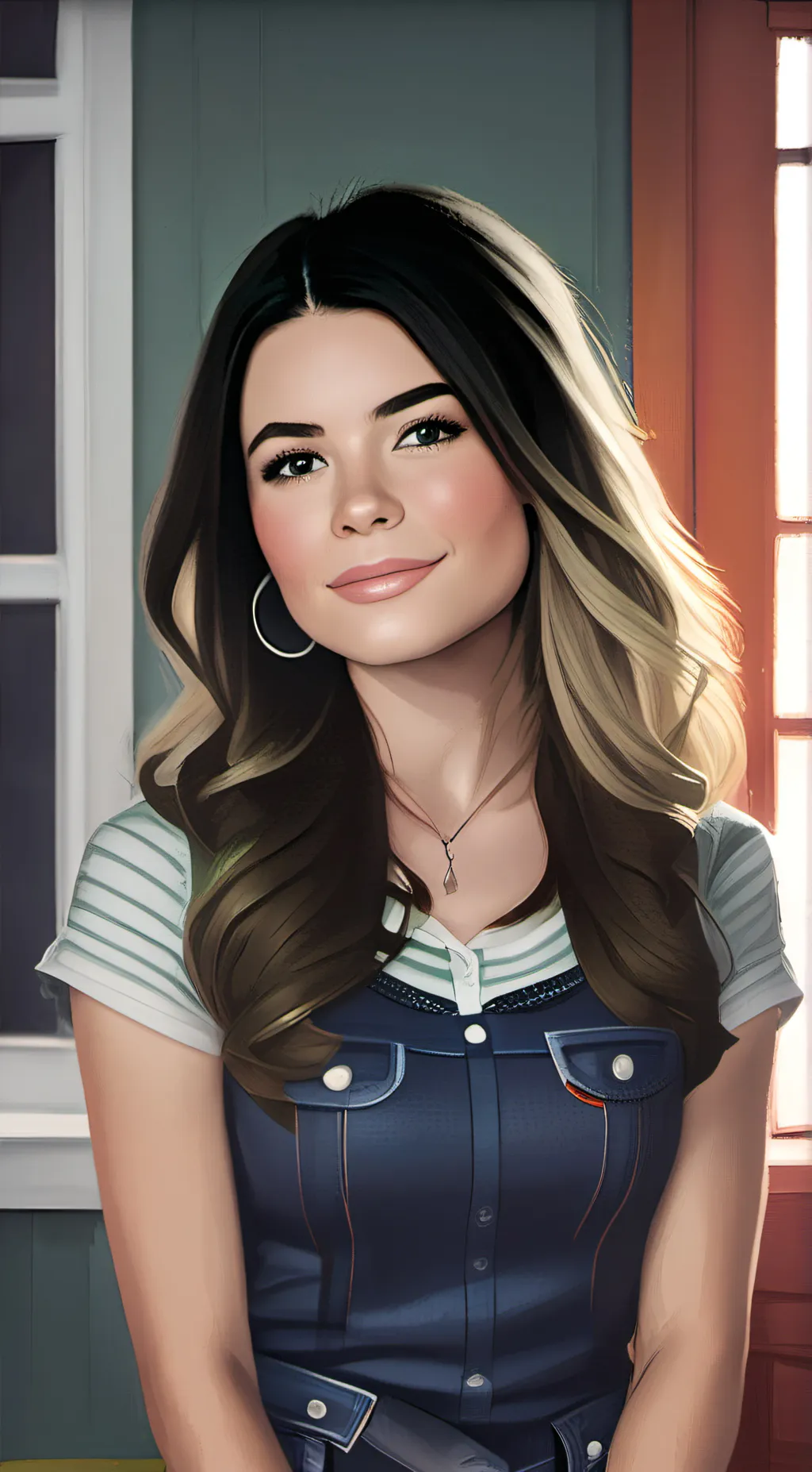 ai character: Miranda Cosgrove background